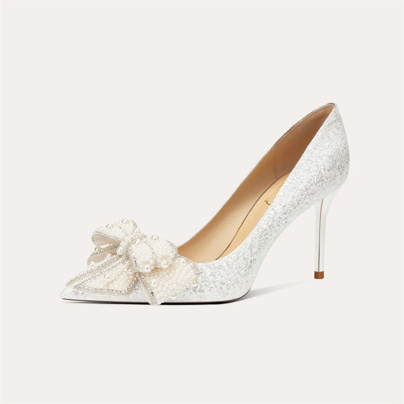 Women's Point Toe High Heels Party Shoes with Diamond