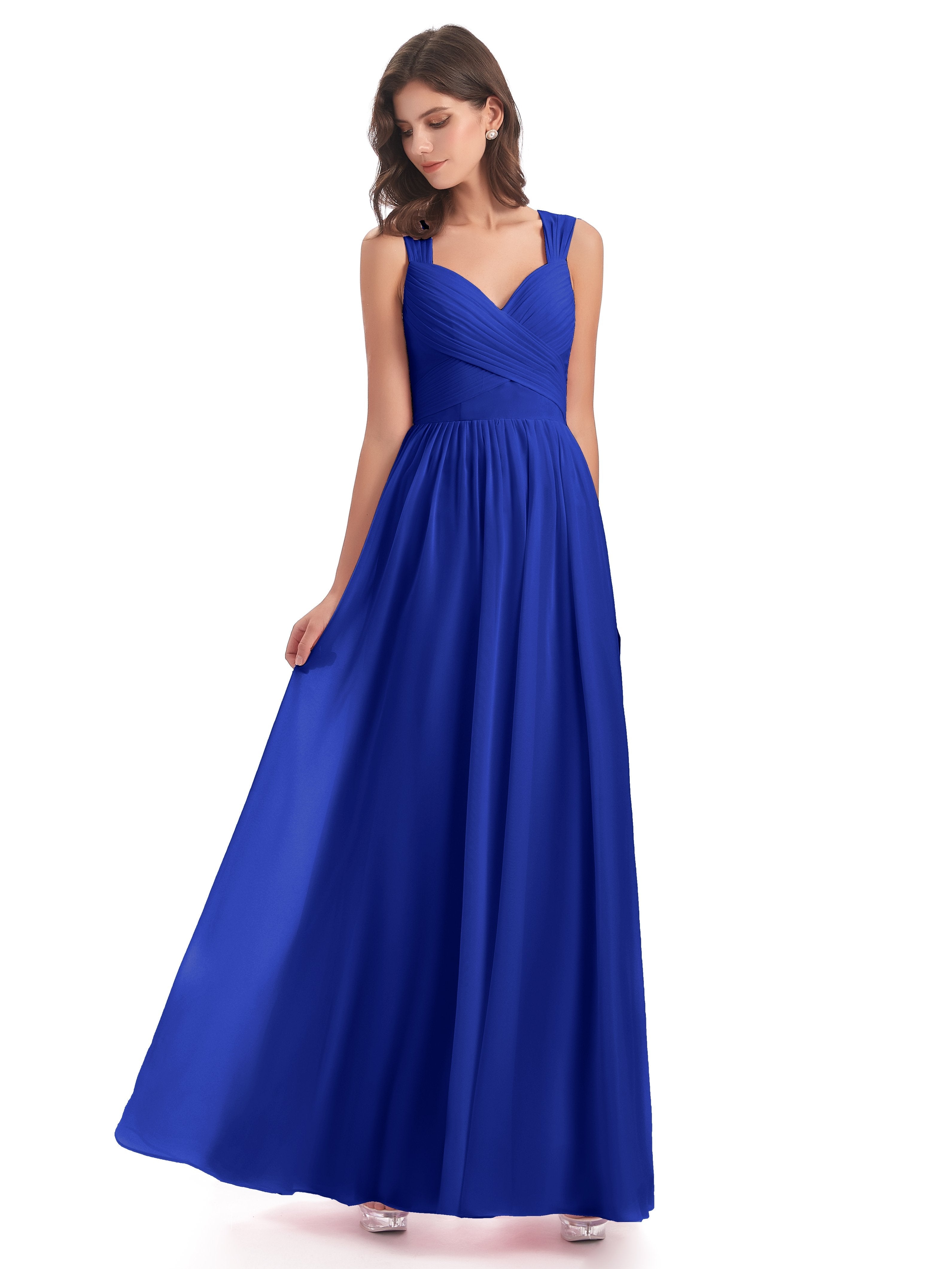 Royal Blue Blue Bridesmaid Dresses Isabella Flowy Key Hole Long Chiffo