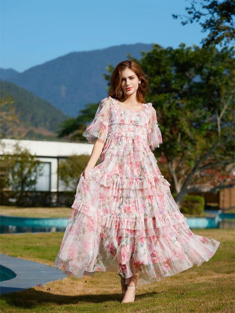 tiered wedding guest dress Dresses for Every Budget: Spring & Summer Edition Whitney Rife asymmetrical uneven hem A-Line Floor Length Wedding Guest