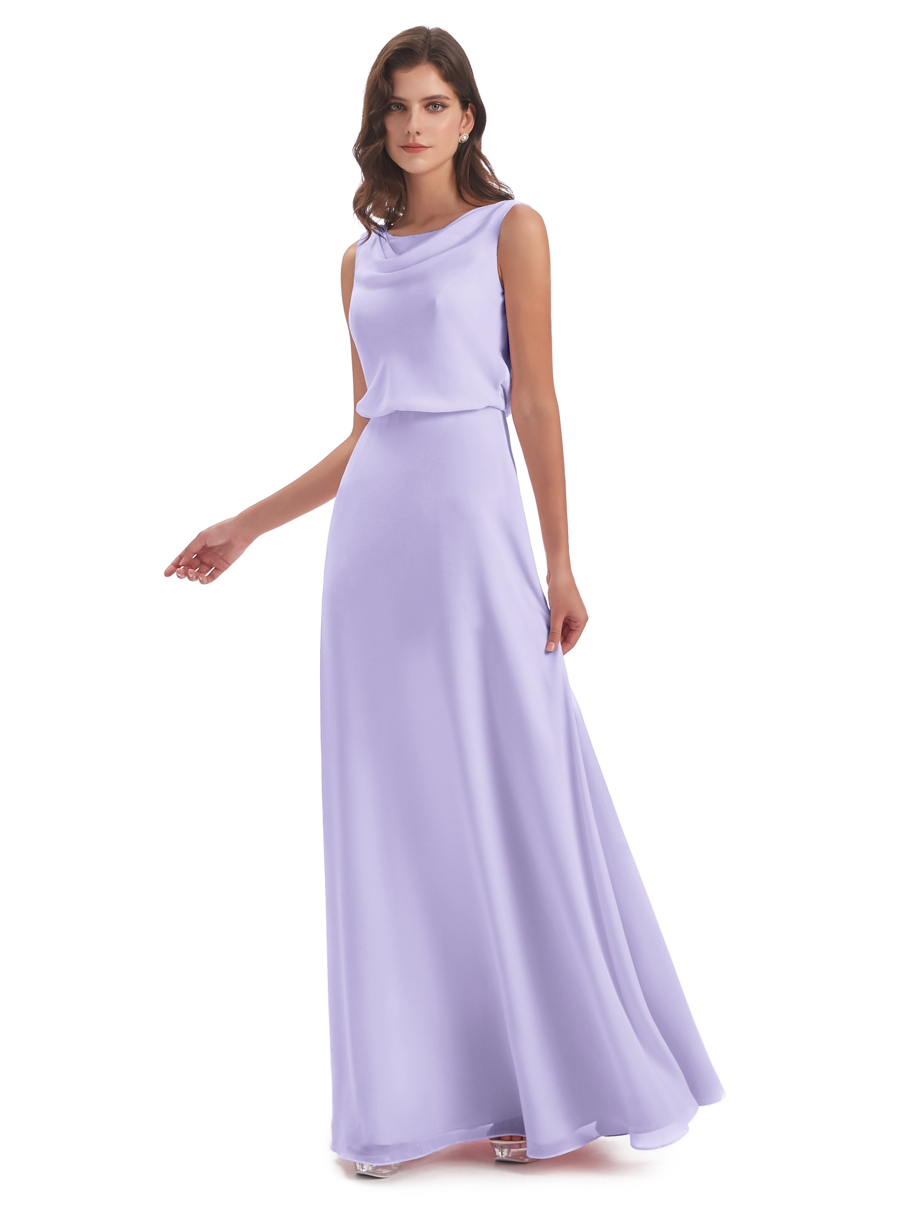 Lilac Bridesmaid Dresses Uk Gracie Cowl Floor Length Long Affordable C