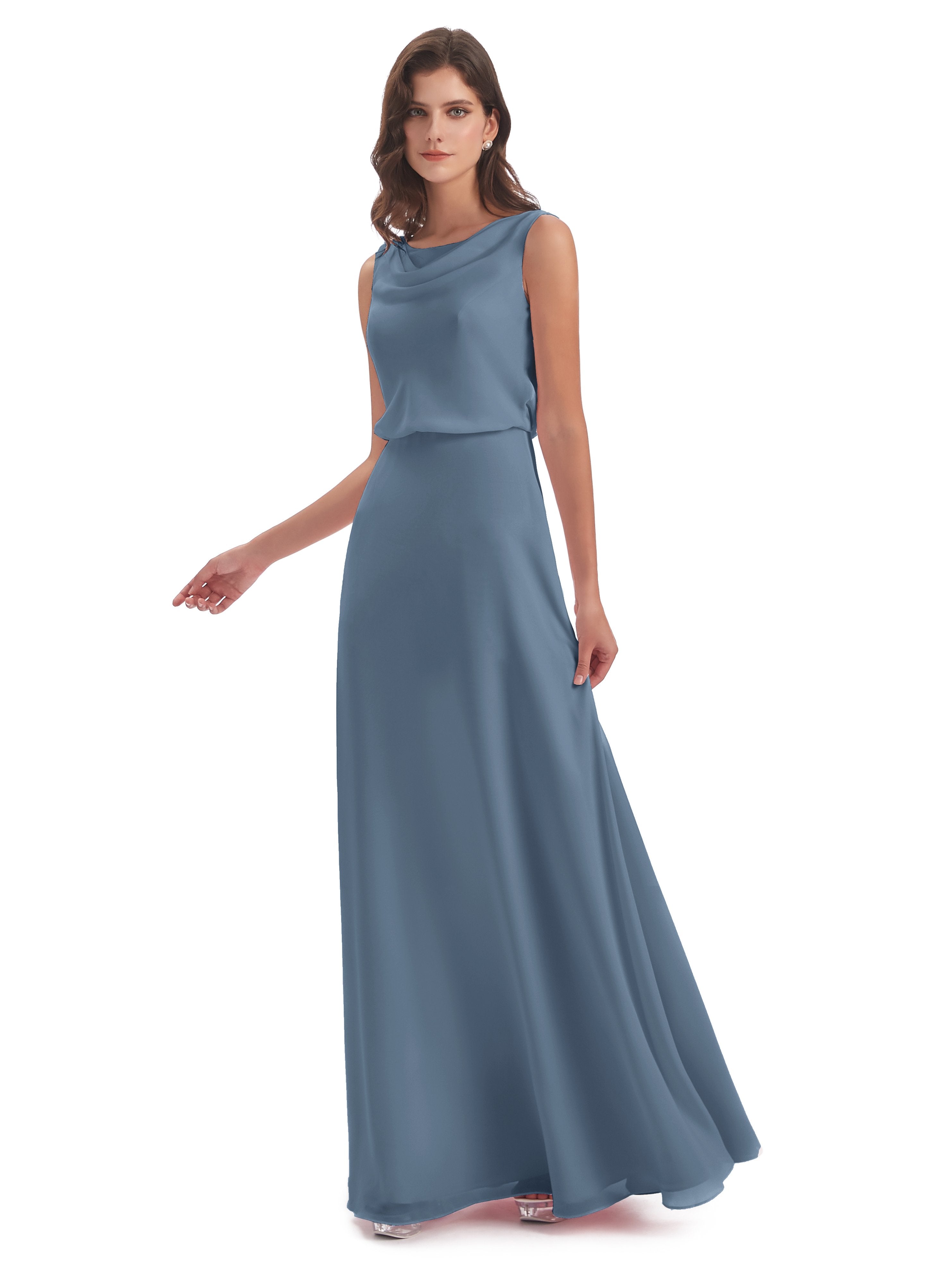 grey blue bridesmaid dresses uk Dusty Blue Bridesmaid Dresses BABARONI UK