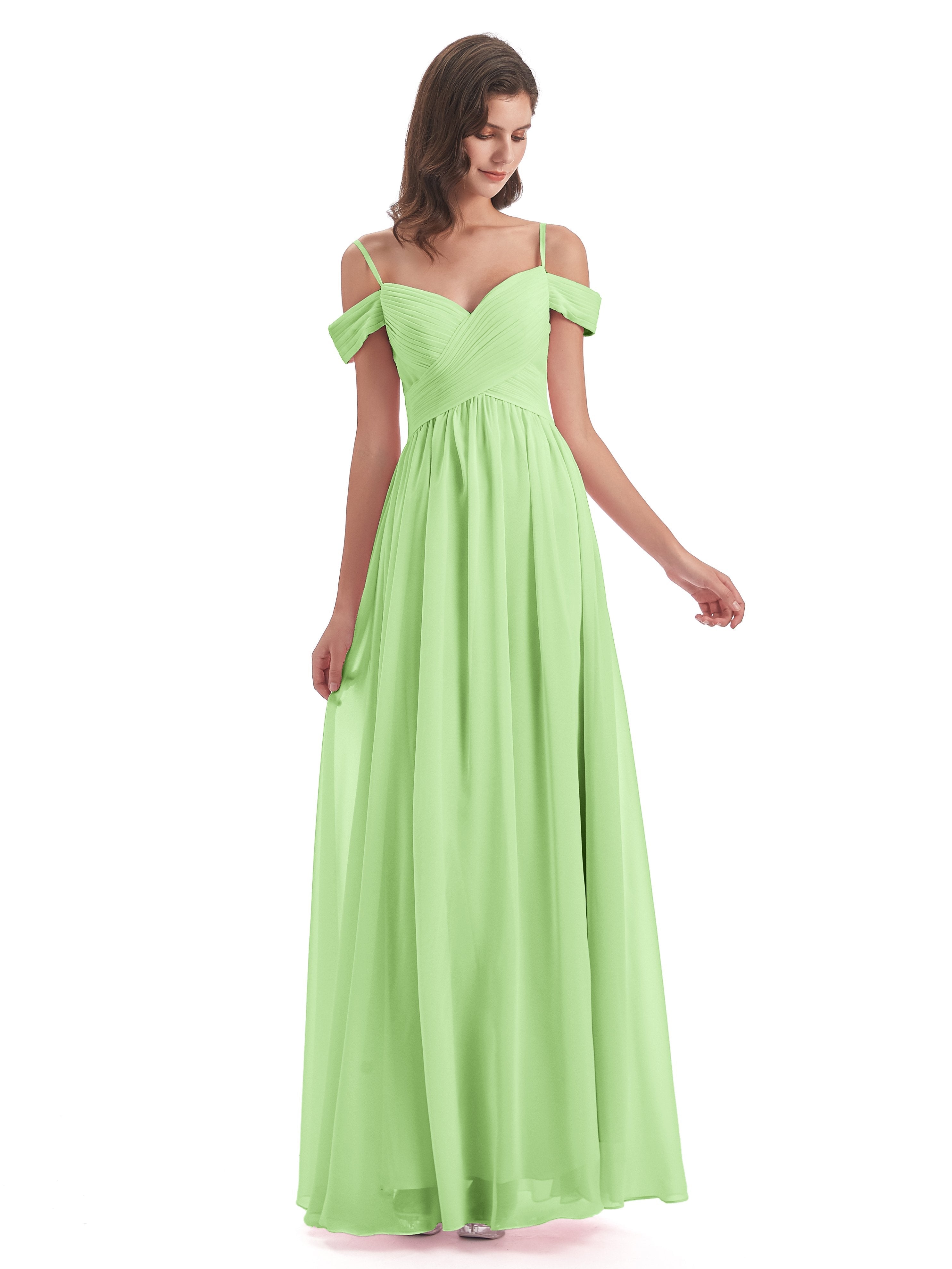 Sage Bridesmaid Dresses Uk Gorgeous Chiffon Off The Shoulder Long Brid