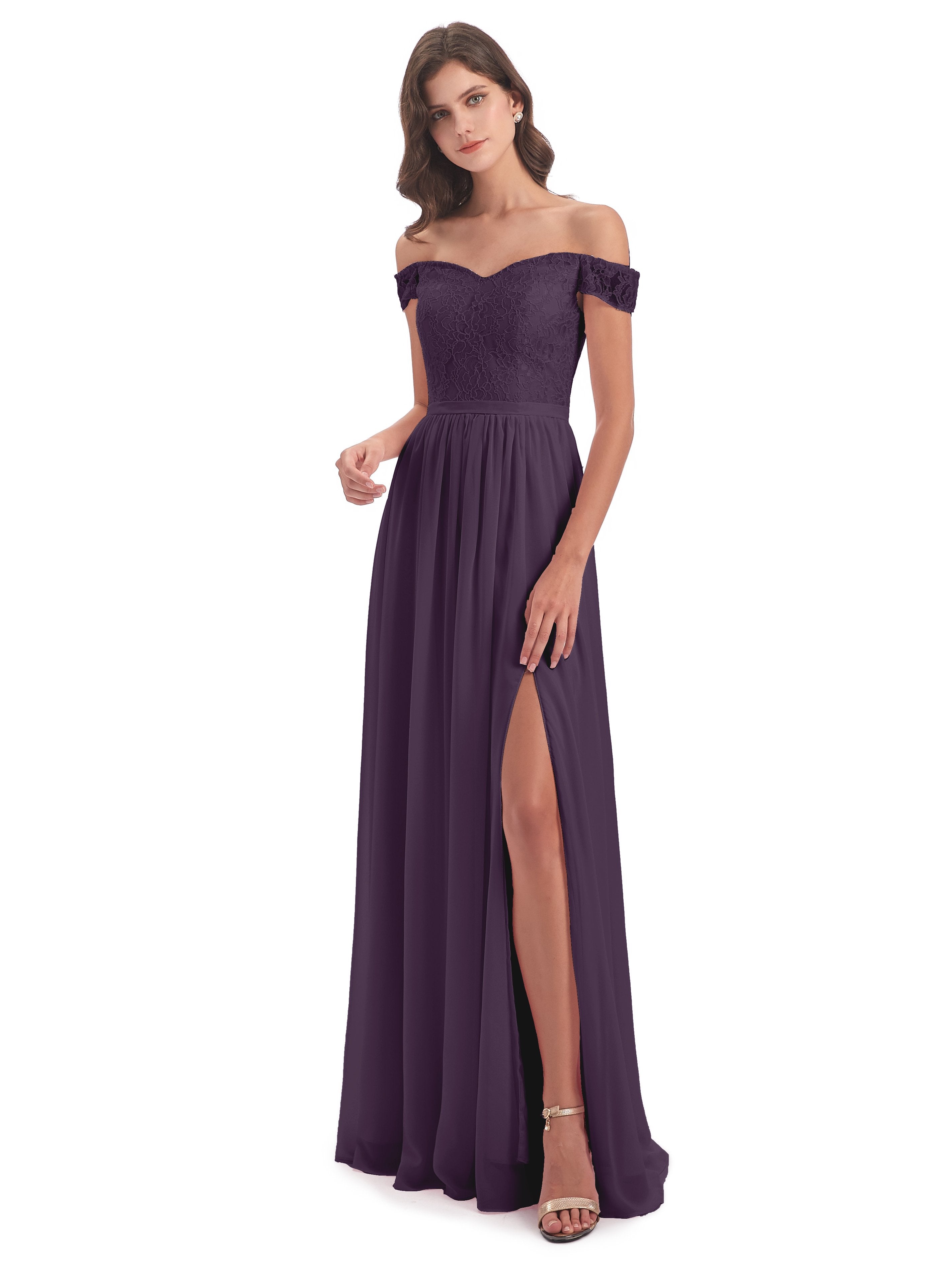 Plum Bridesmaids Dresses Charlotte Unique A-Line Split Floor Length Lo Plum Bridesmaids Dresses Charlotte Unique A-Line Split Floor Length Lo