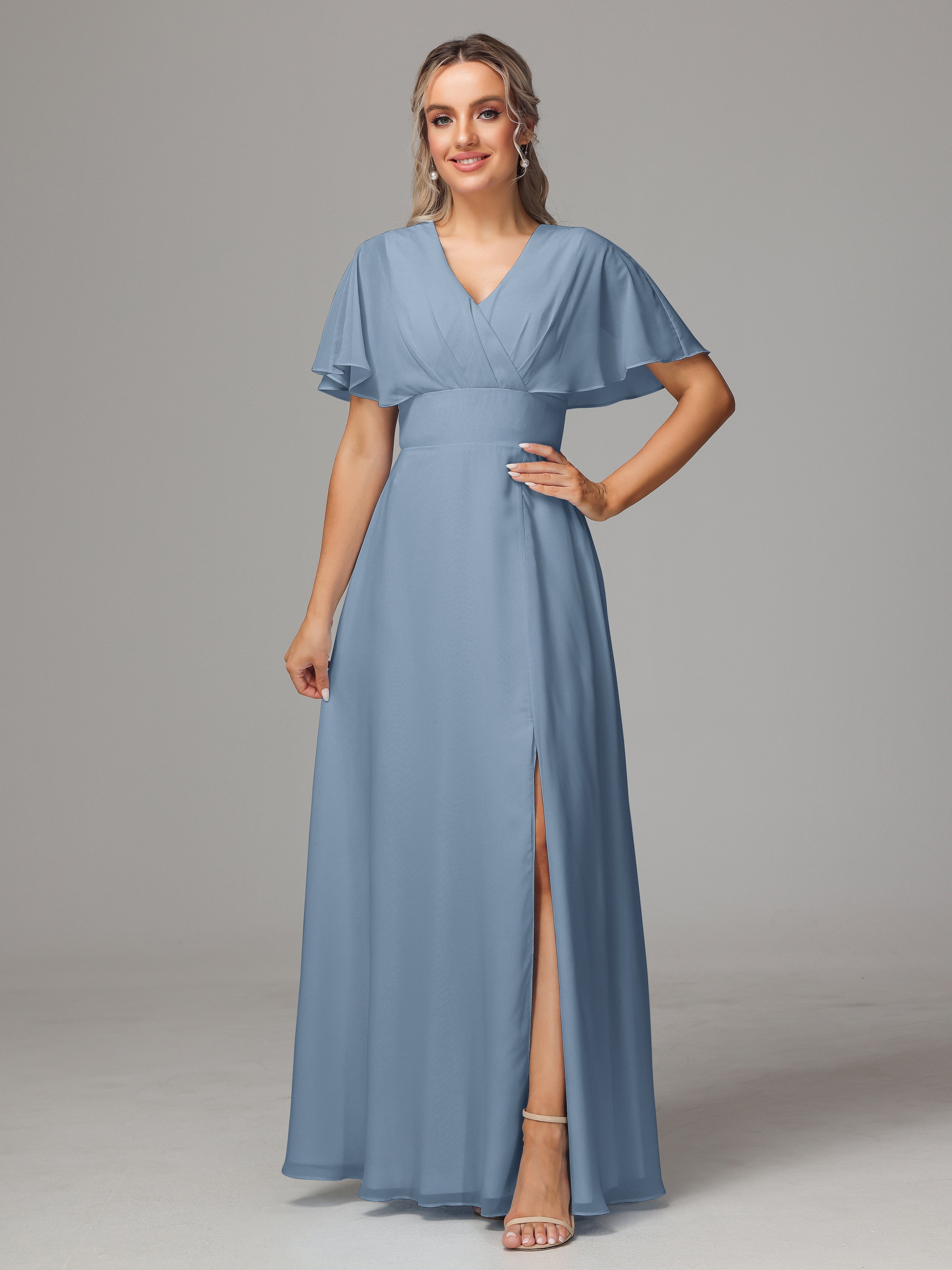 slate blue bridesmaid dresses uk Slate Blue Bridesmaid Dresses Sweetheart Off The Shoulder Long Chiffon