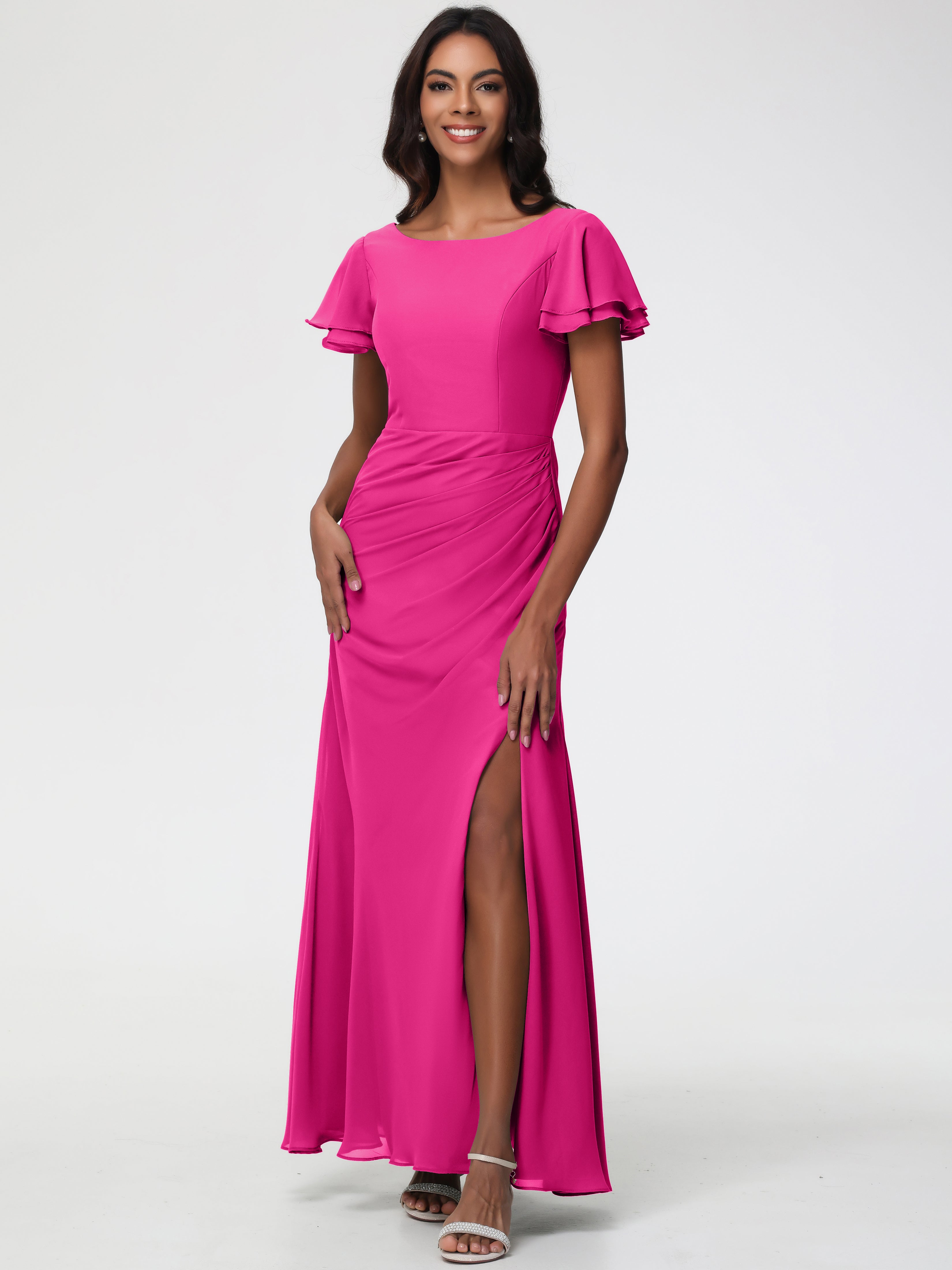 fuchsia pink bridesmaid dresses uk Chiffon Dress Fuchsia Maid Of Honor Dresses Azazie Rue Fuchsia Bridesmaid Dresses Azazie UK