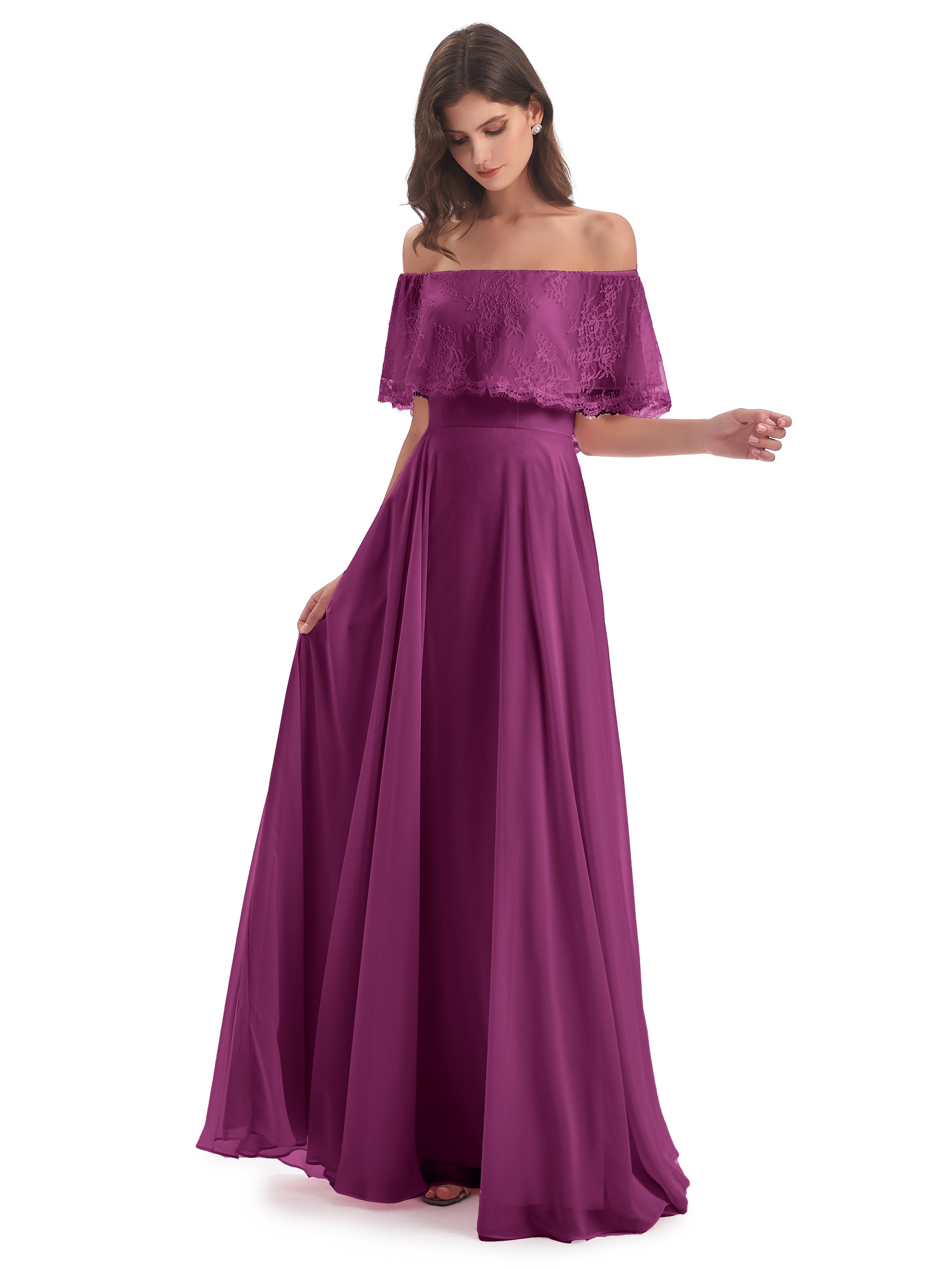 Orchid Colour Bridesmaid Dress Hannah Off The Shoulder Long Fashion La