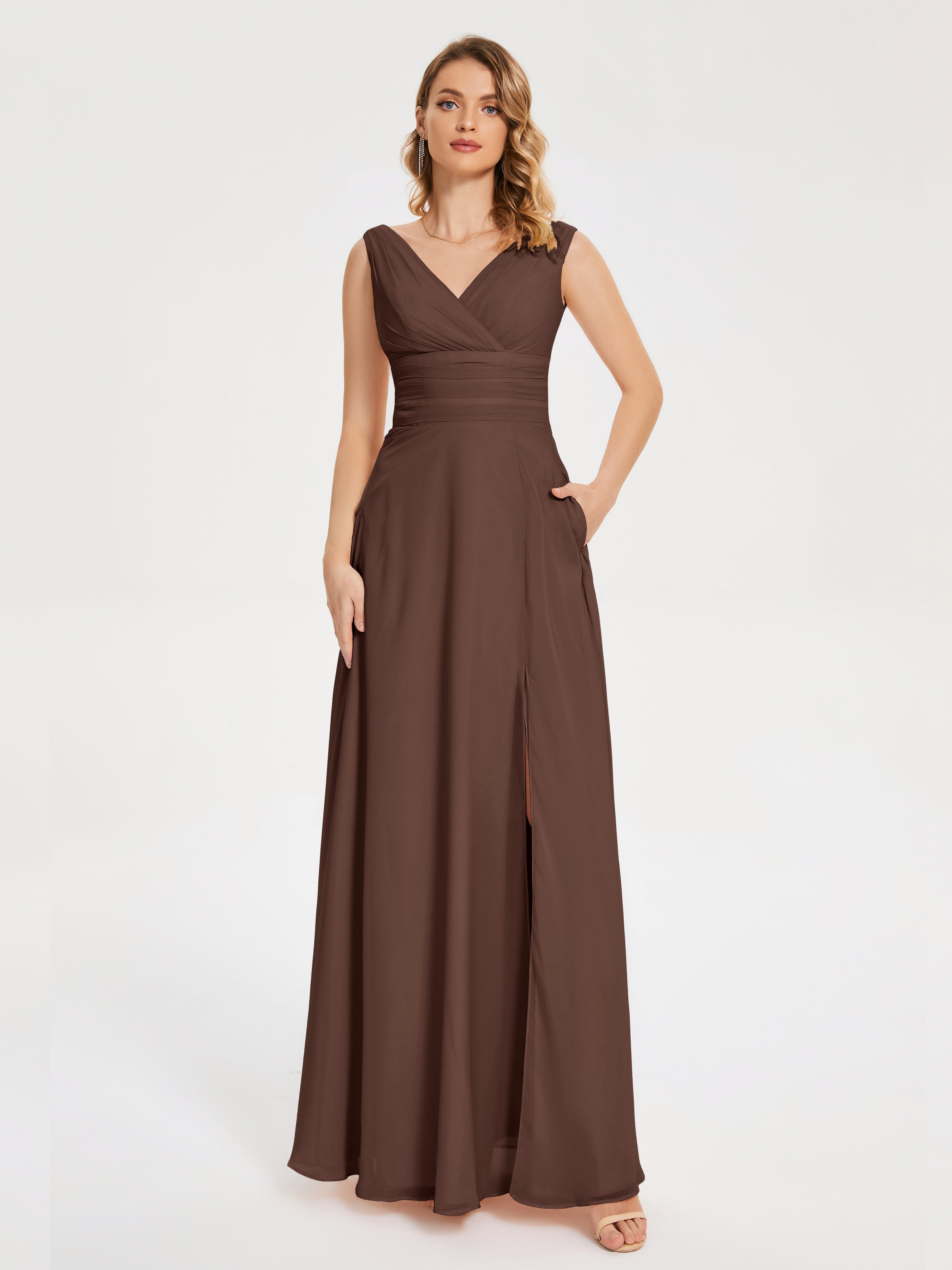 Chocolate Brown Bridesmaid Dresses Uk Lucille Elegant Chiffon Bridesma — free download