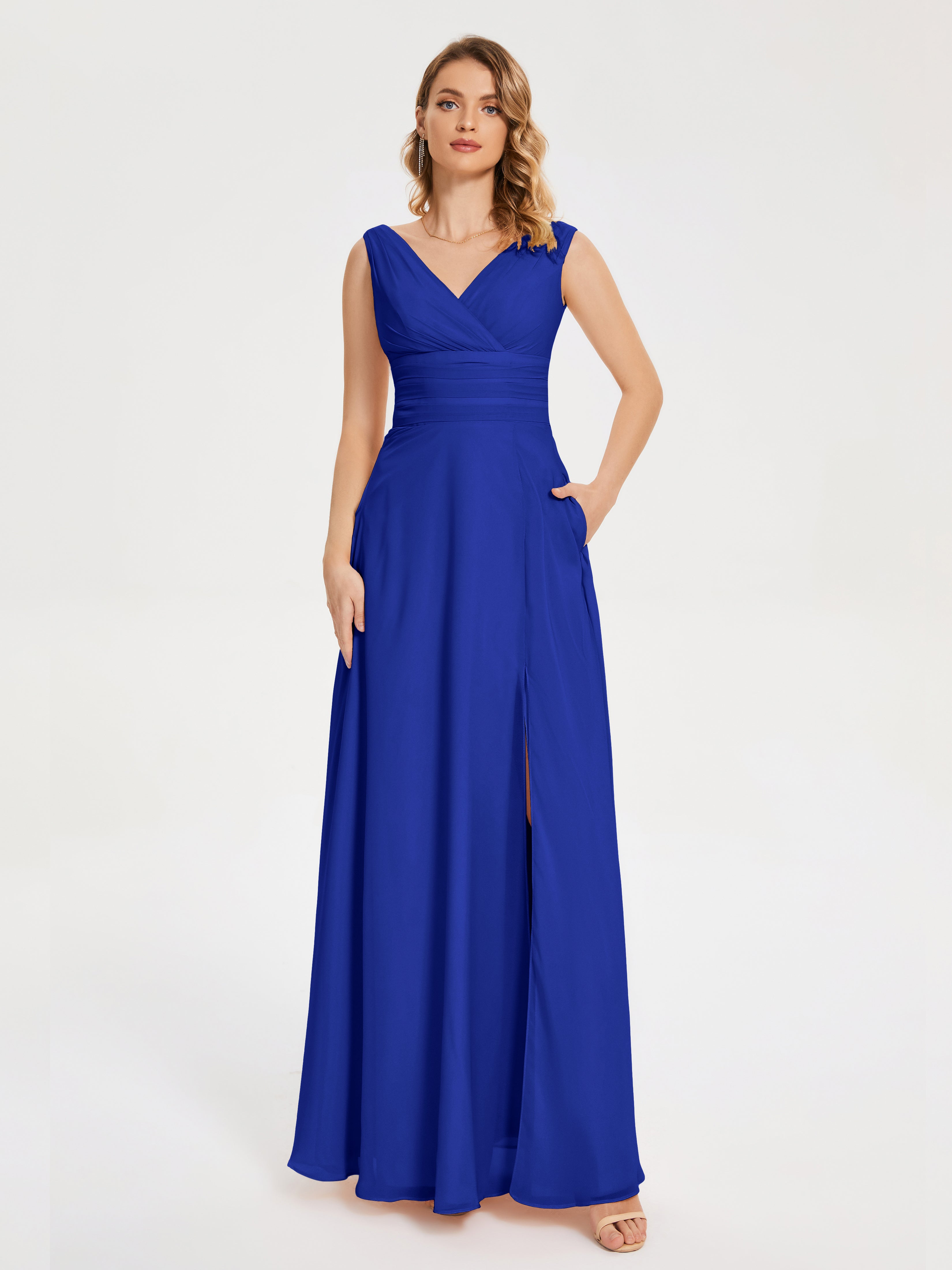 Bridesmaid Dress Royal Blue Lucille Elegant Chiffon Bridesmaid Dresses