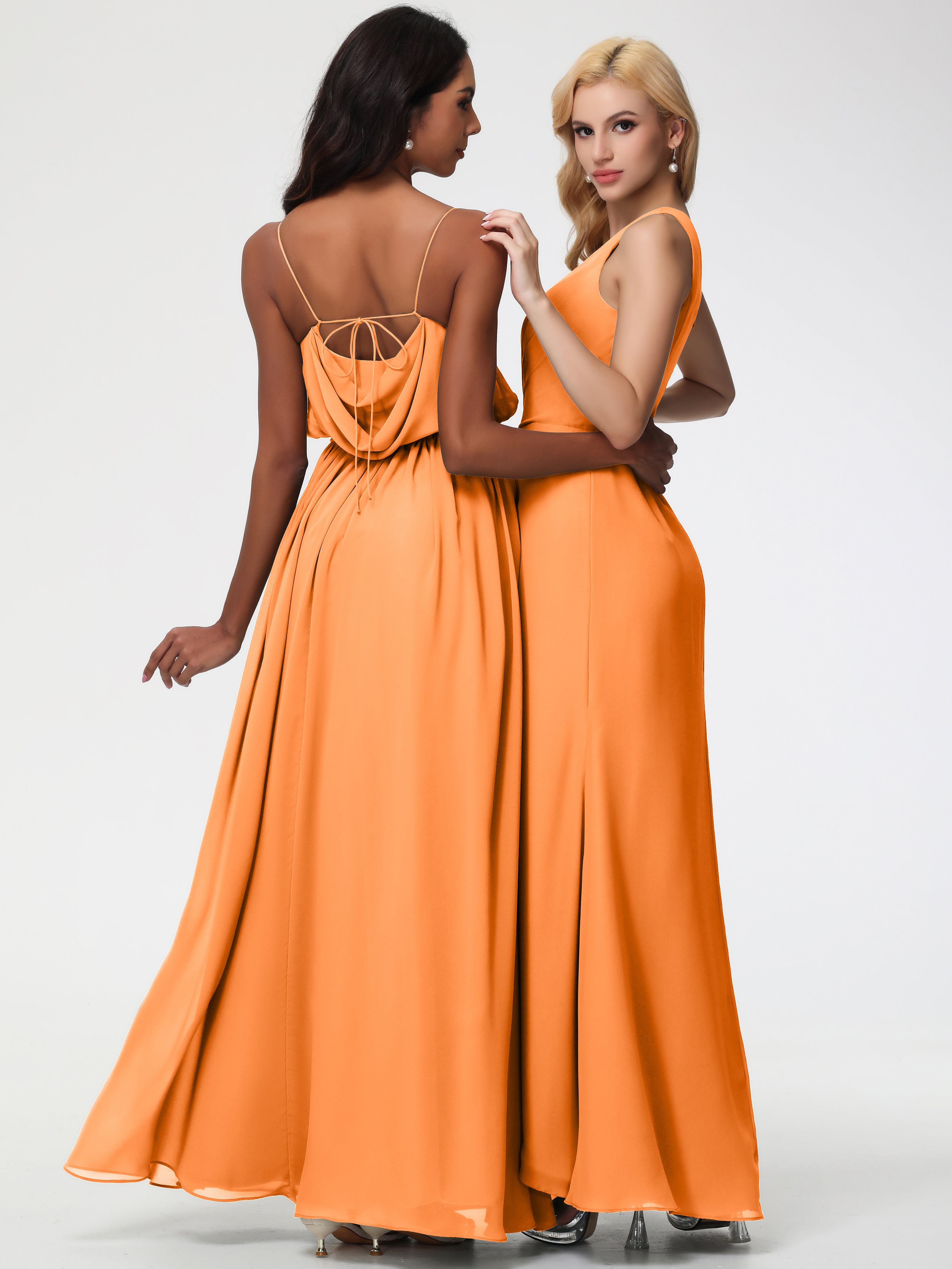 One Shoulder Sheath/Column Sleeveless Long Split Chiffon Bridesmaid Dresses (Copy)