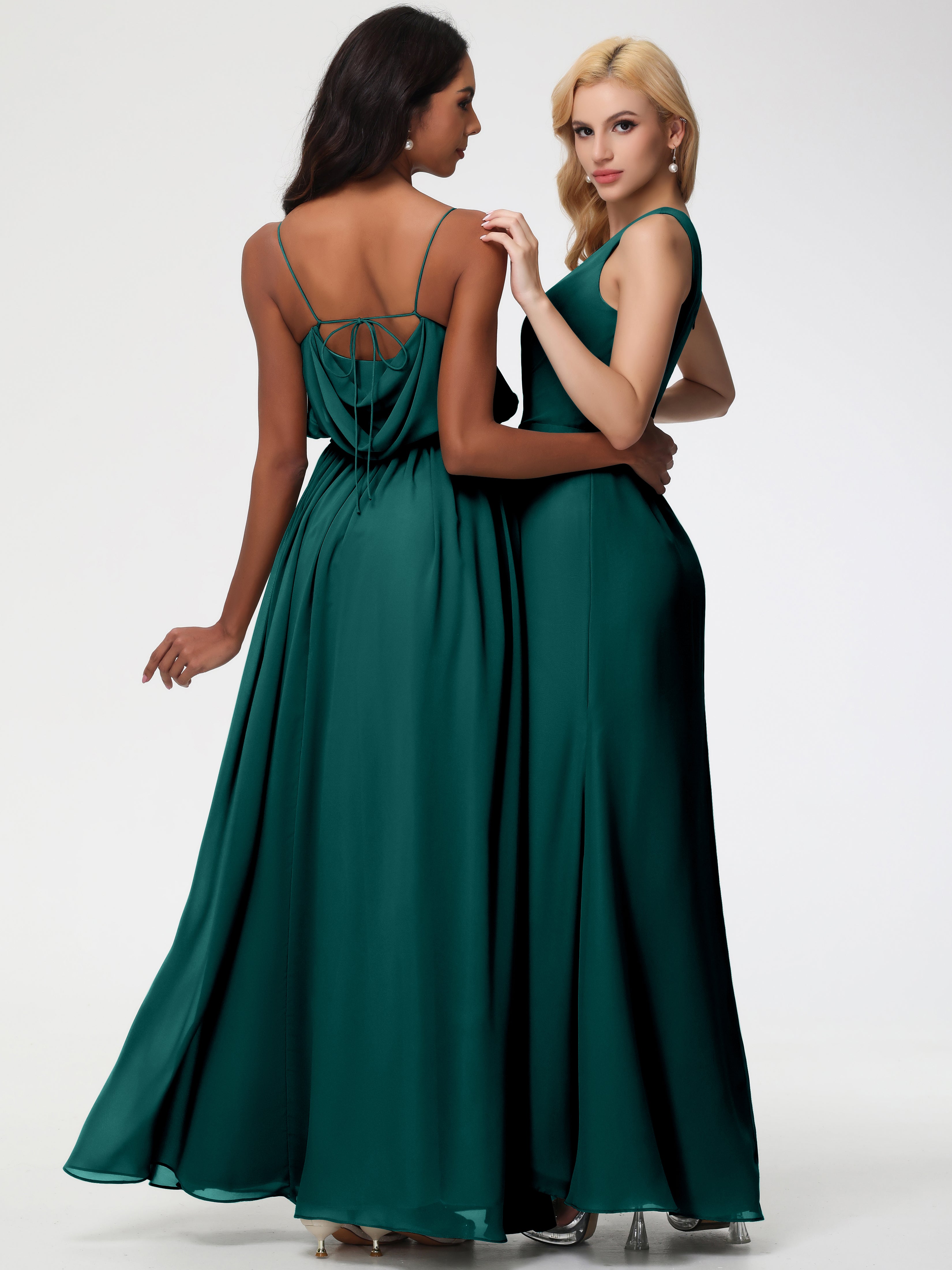 One Shoulder Sheath/Column Sleeveless Long Split Chiffon Bridesmaid Dresses (Copy)