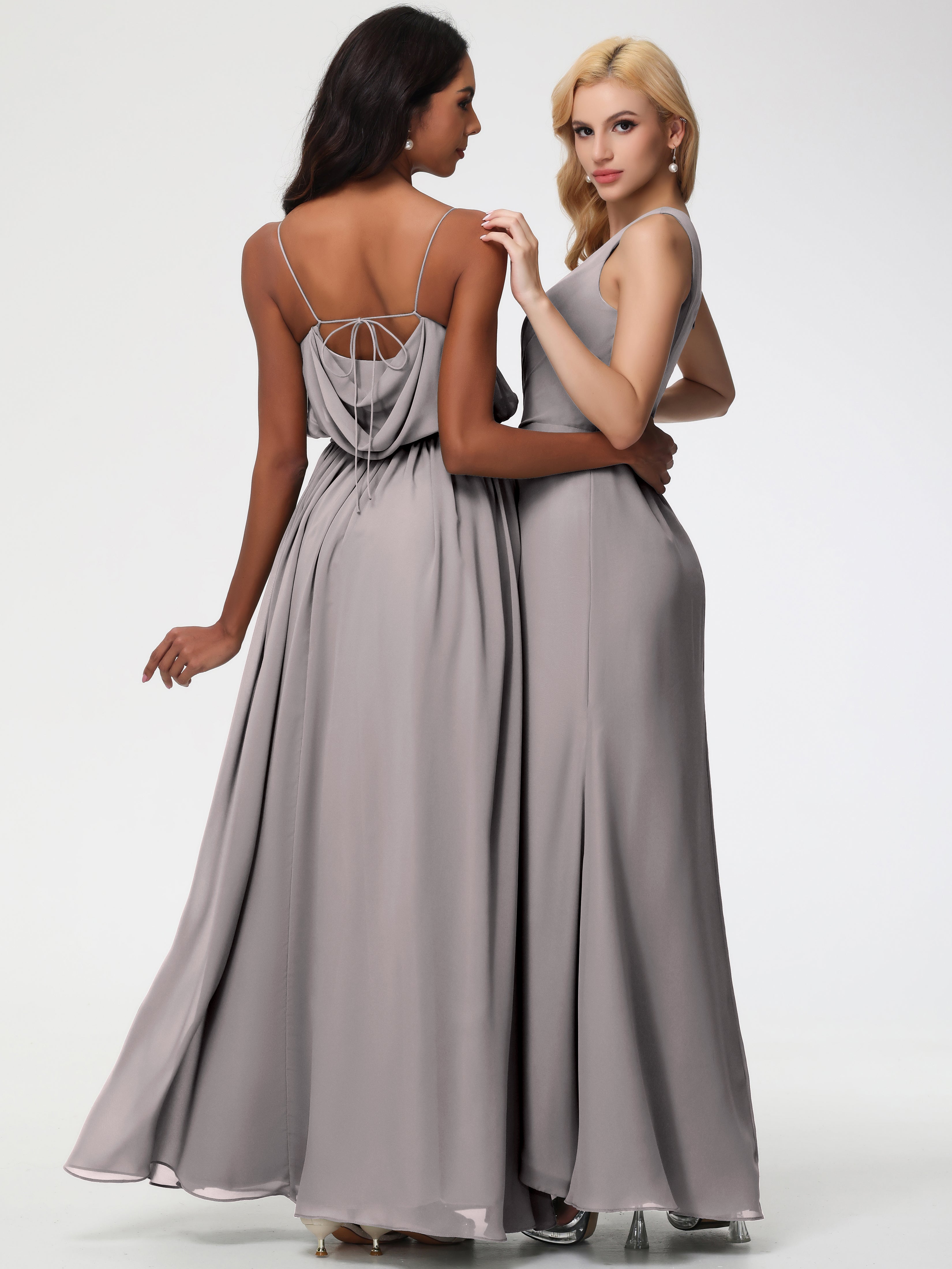 One Shoulder Sheath/Column Sleeveless Long Split Chiffon Bridesmaid Dresses (Copy)