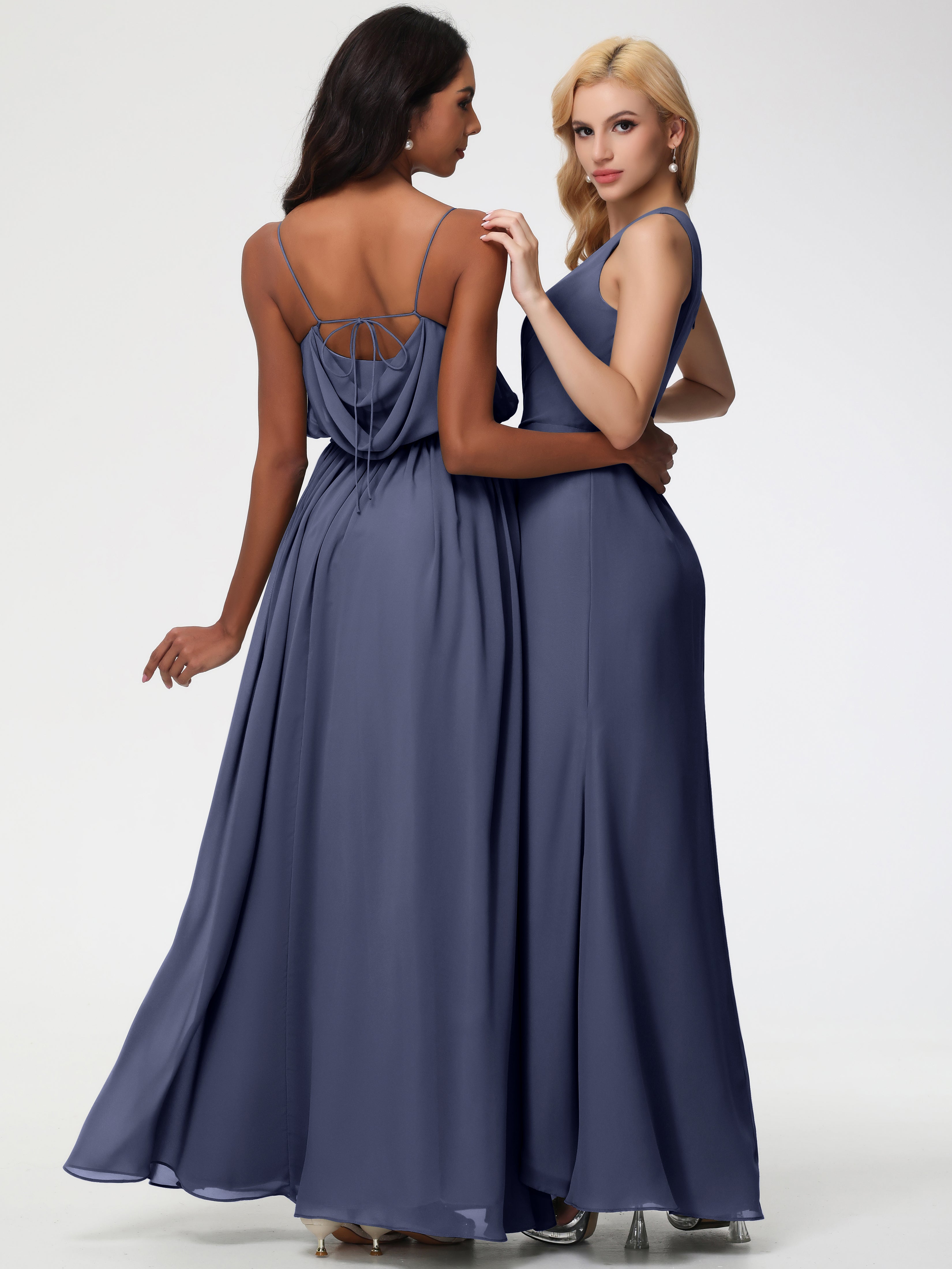 One Shoulder Sheath/Column Sleeveless Long Split Chiffon Bridesmaid Dresses (Copy)