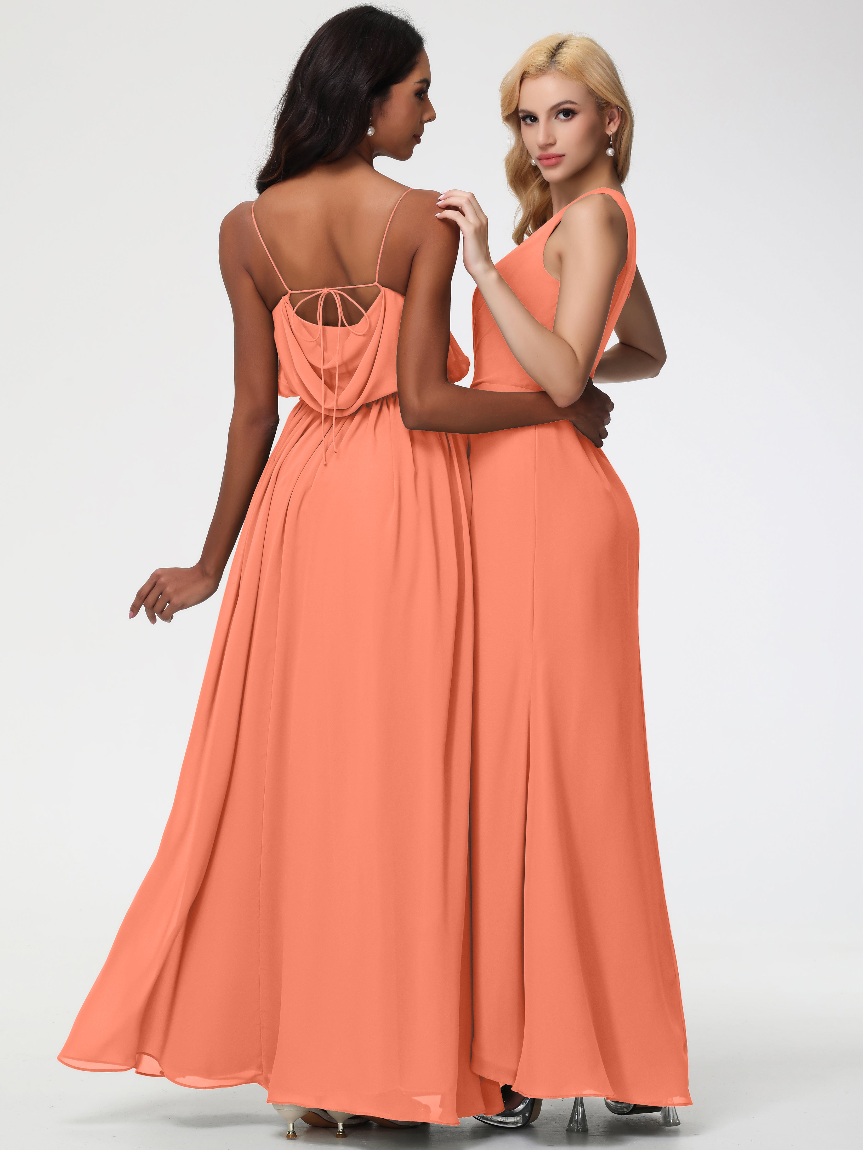 One Shoulder Sheath/Column Sleeveless Long Split Chiffon Bridesmaid Dresses (Copy)