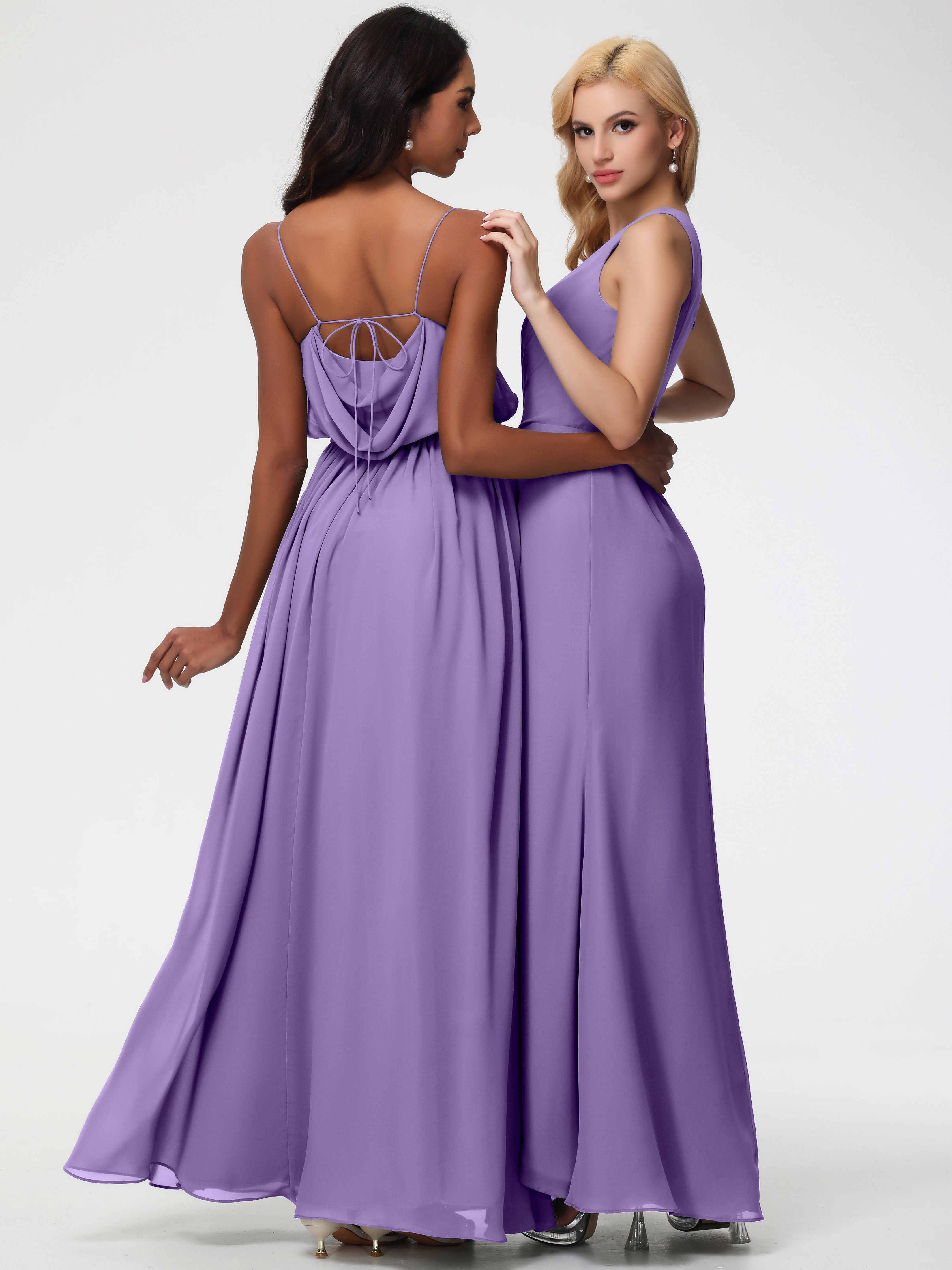 One Shoulder Sheath/Column Sleeveless Long Split Chiffon Bridesmaid Dresses (Copy)