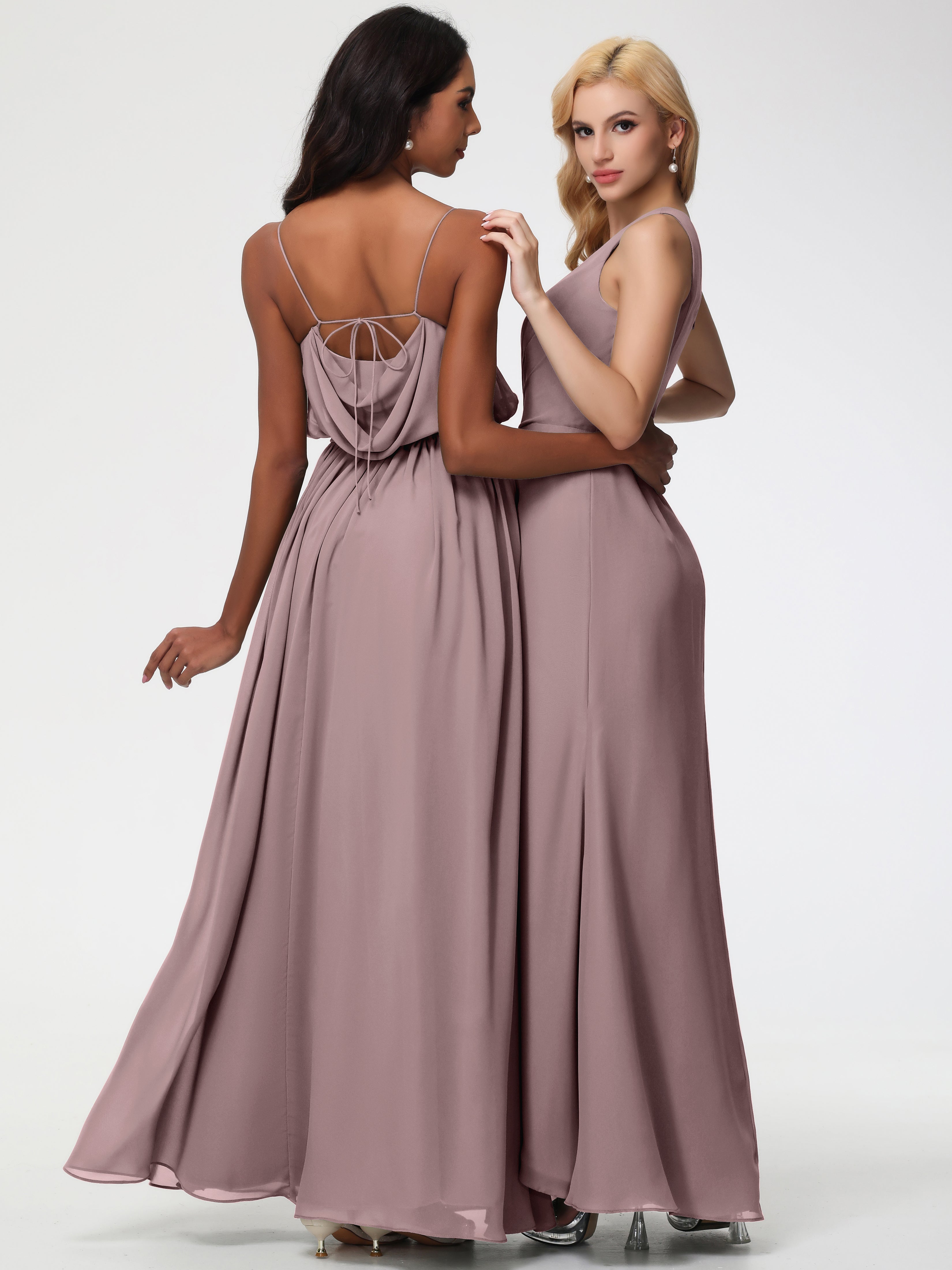 One Shoulder Sheath/Column Sleeveless Long Split Chiffon Bridesmaid Dresses (Copy)