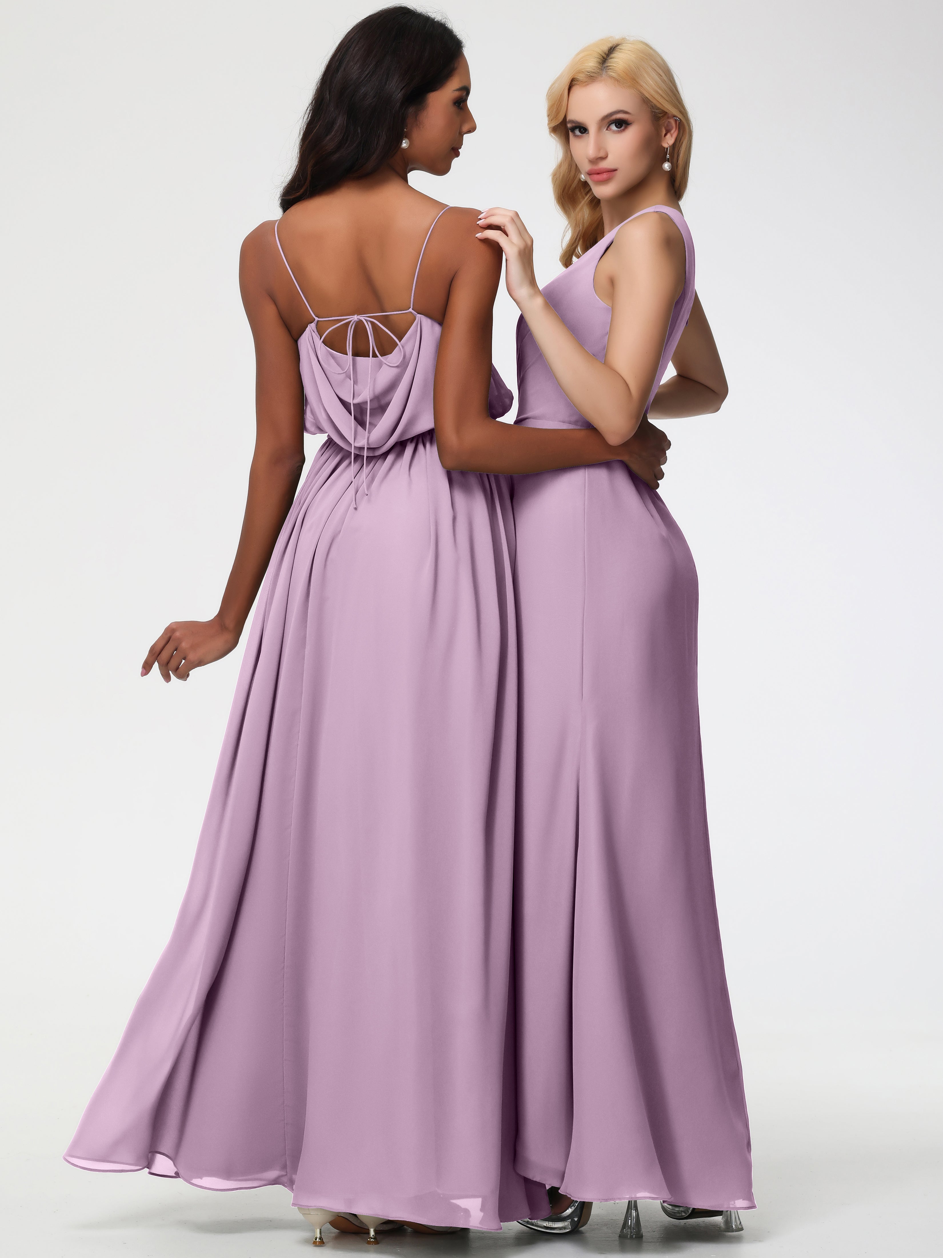 One Shoulder Sheath/Column Sleeveless Long Split Chiffon Bridesmaid Dresses (Copy)