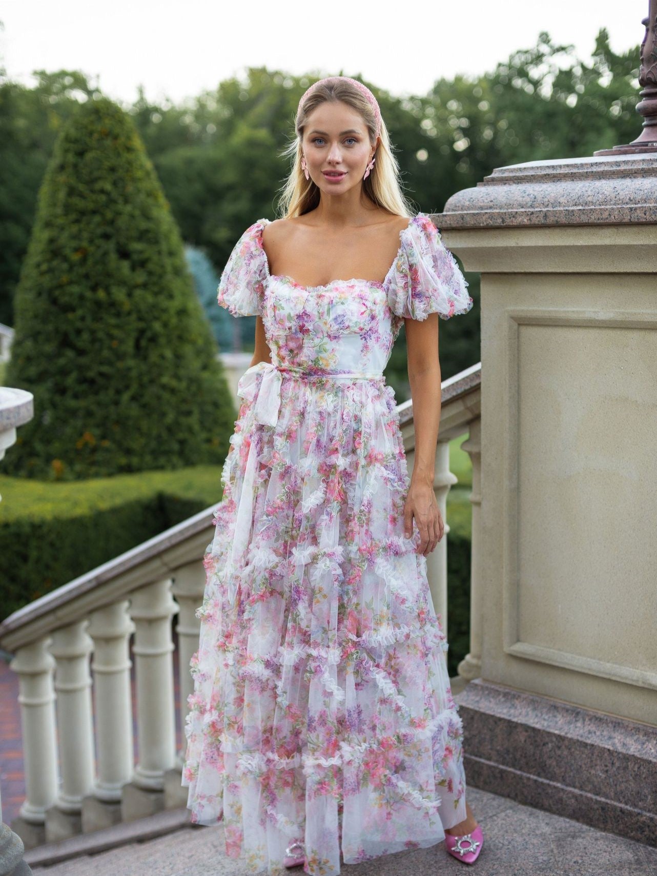 Floral wedding guest dresses uk best sale