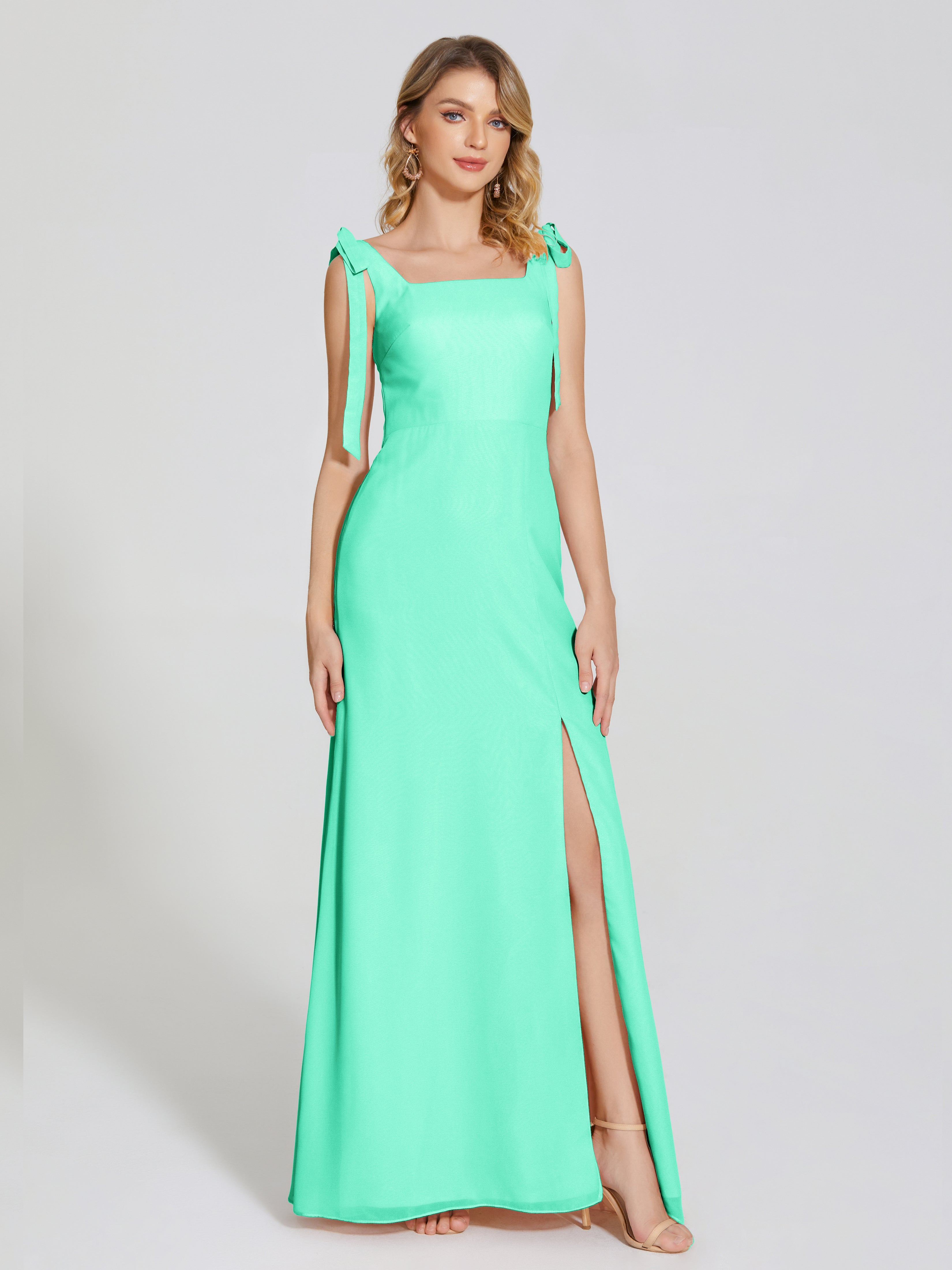turquoise blue bridesmaid dresses uk Brittany Chiffon Maxi Dress