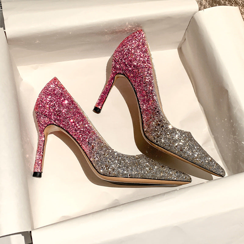 Sequin Rhinestone High Heels Party Shoes