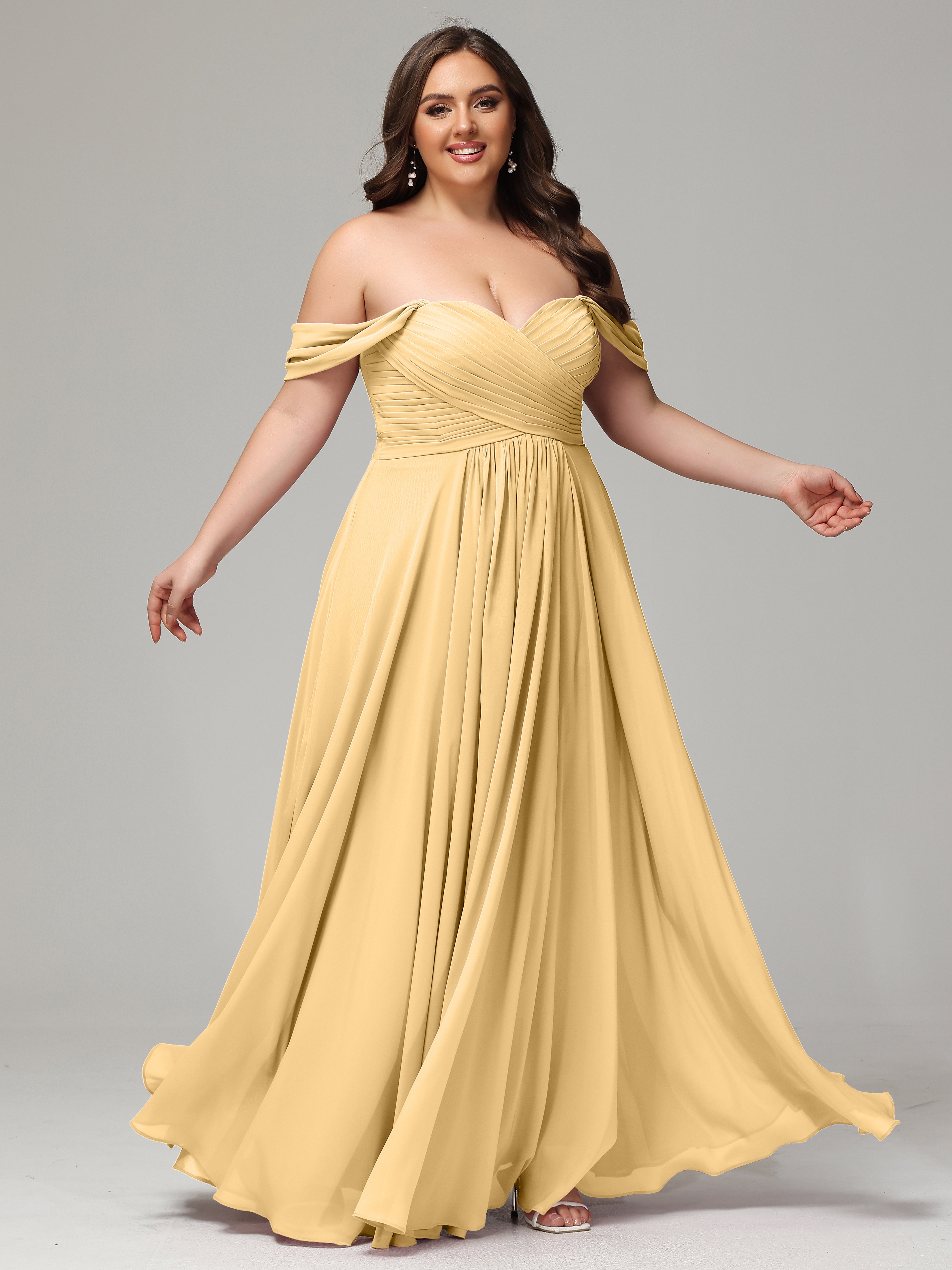 Gold Bridesmaid Dress Uk Off The Shoulder Backless Long Chiffon Plus S