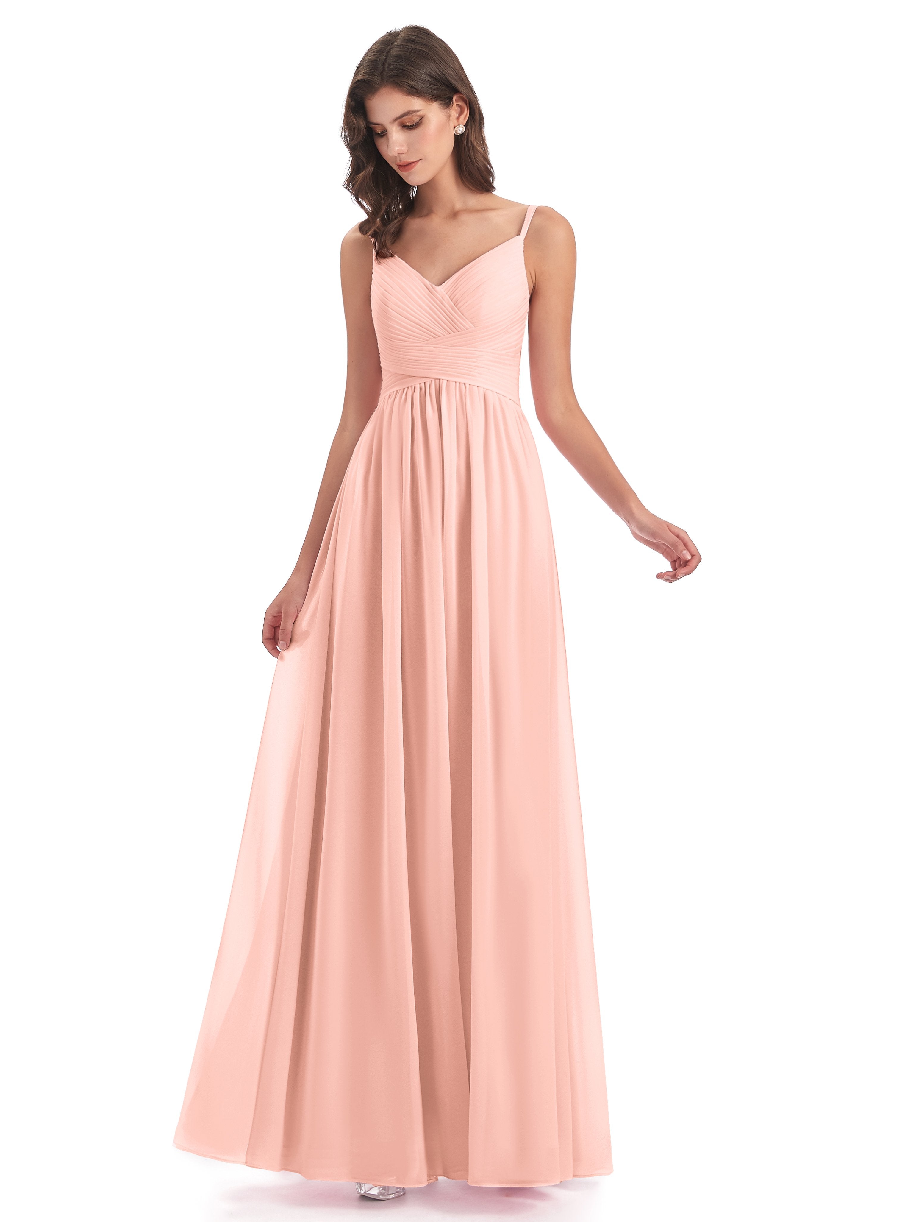 Coral Colour Bridesmaid Dresses Poppy Simple Spaghetti Straps Pleating Coral Colour Bridesmaid Dresses Poppy Simple Spaghetti Straps Pleating