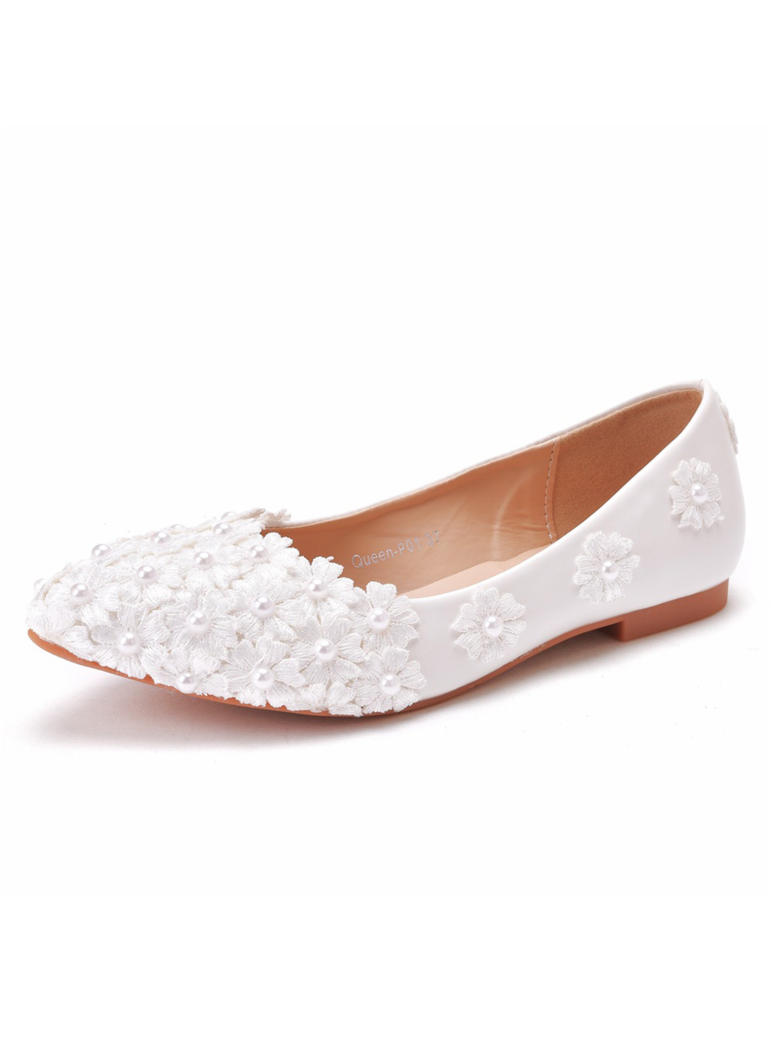 Flat Heel Pointed Toe Casual Women's Shoes with Flower