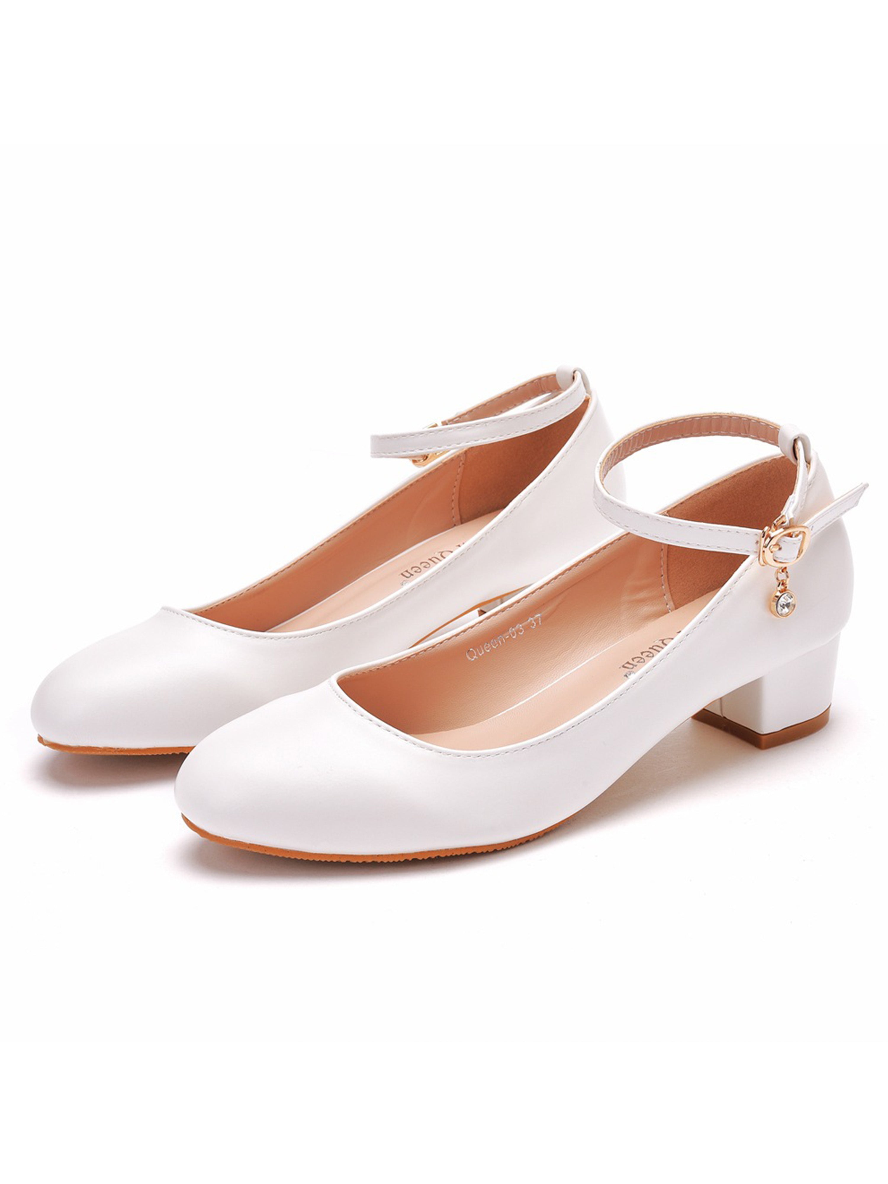 Block Heels Ankle Strap Heels Bridesmaid Shoes