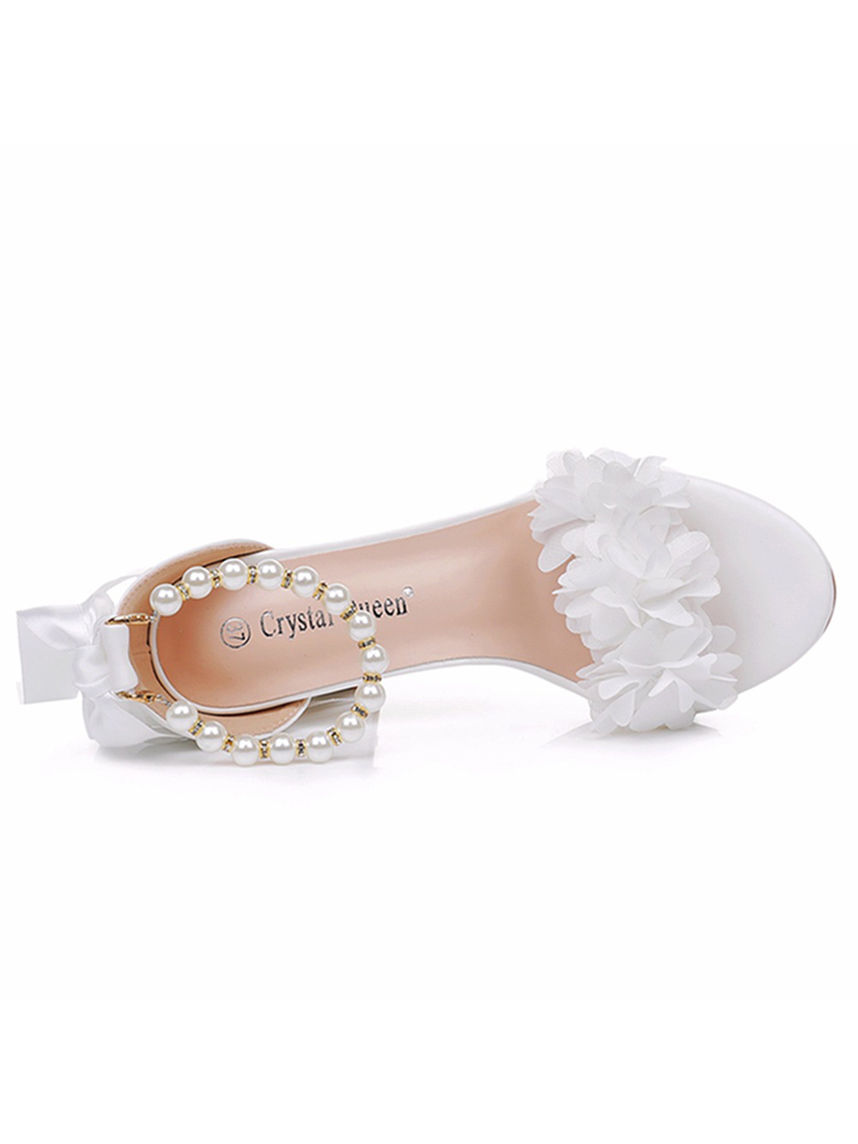 Flower White Sandals Women Wedding Shoes