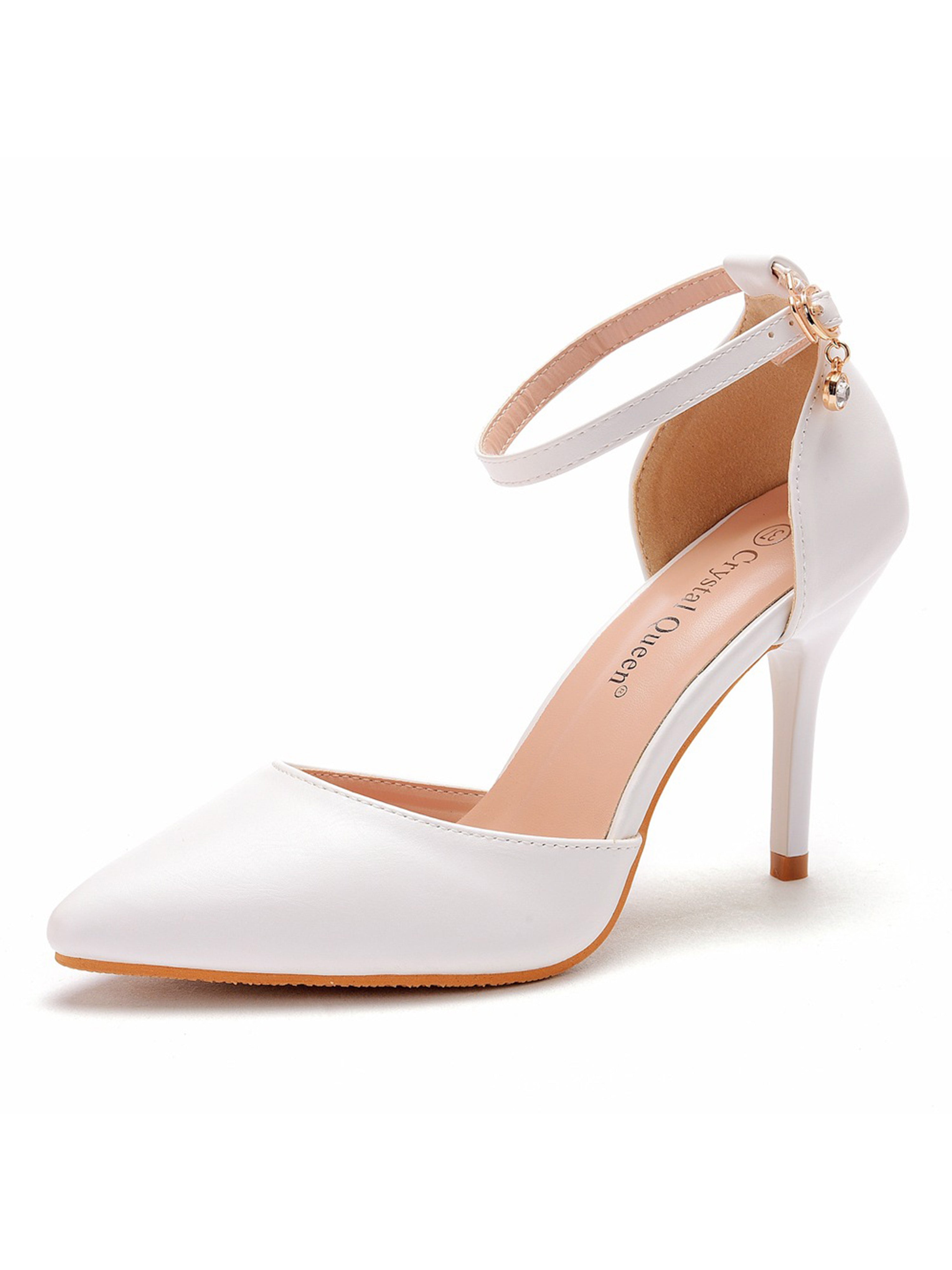 Slim Heel Pointed Toe Sandals Ankle Strap Heels Shoes
