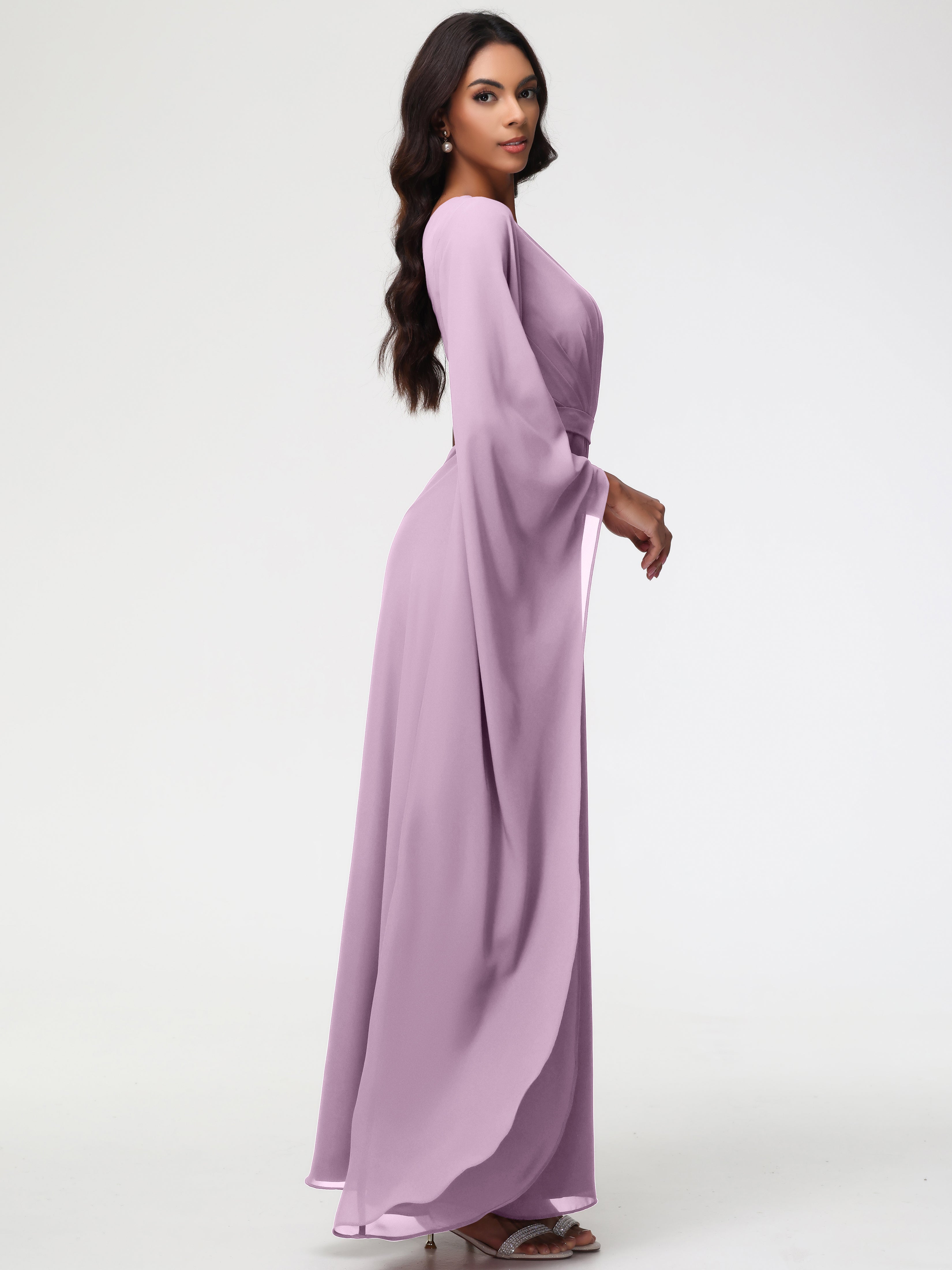 One Shoulder A-Line Pleats Floor-Length Chiffon Bridesmaid Dresses (Copy)