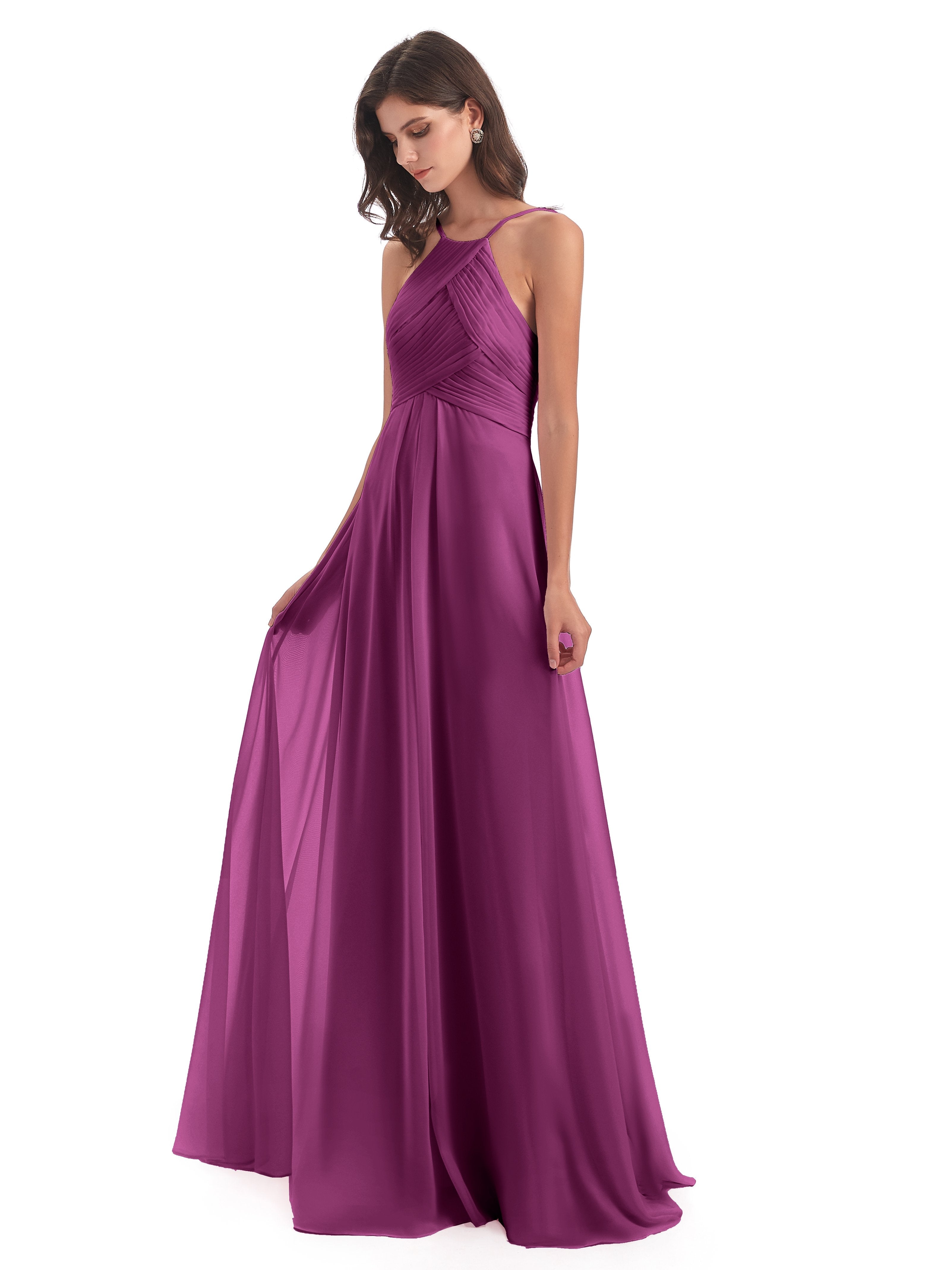 Radiant Orchid Bridesmaid Dresses Zipper Back Chiffon Long Bridesmaid Radiant Orchid Bridesmaid Dresses Zipper Back Chiffon Long Bridesmaid