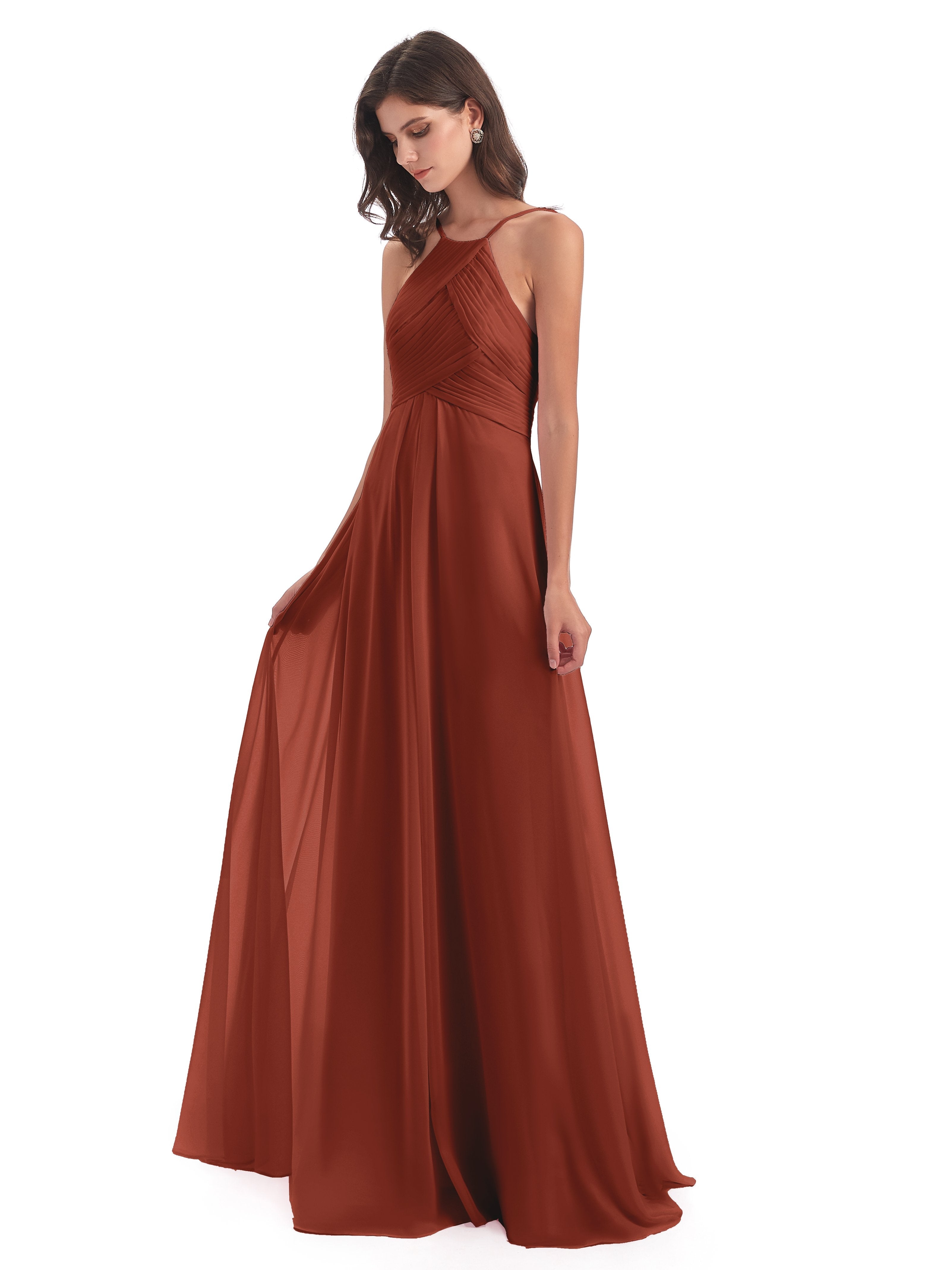 Country Style Rustic Wedding Bridesmaid Dresses Zipper Back Chiffon Lo Country Style Rustic Wedding Bridesmaid Dresses Zipper Back Chiffon Lo