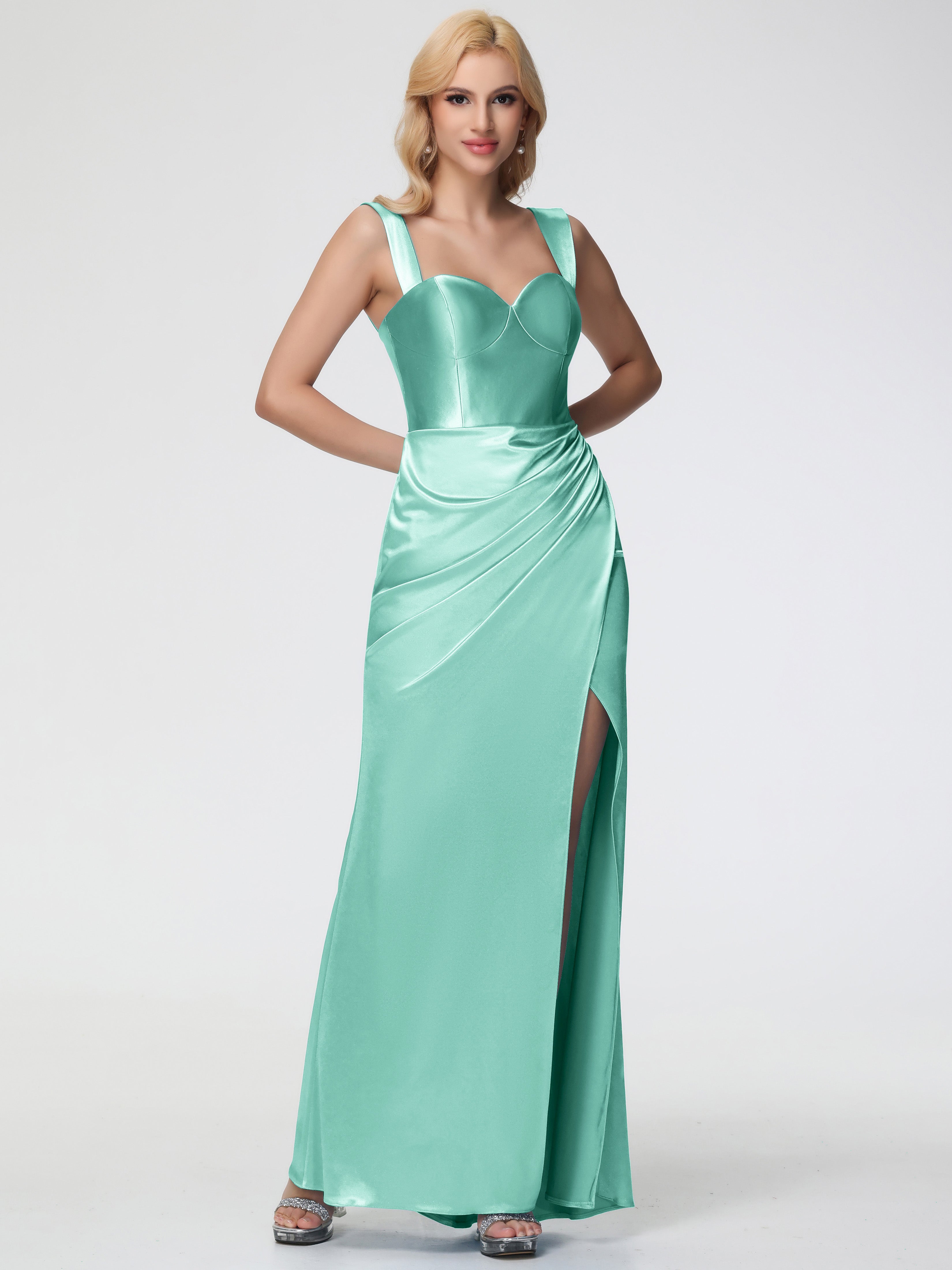mint green convertible bridesmaid dress Chiffon Halter Sleeveless Bridesmaid Dress| Plus Size