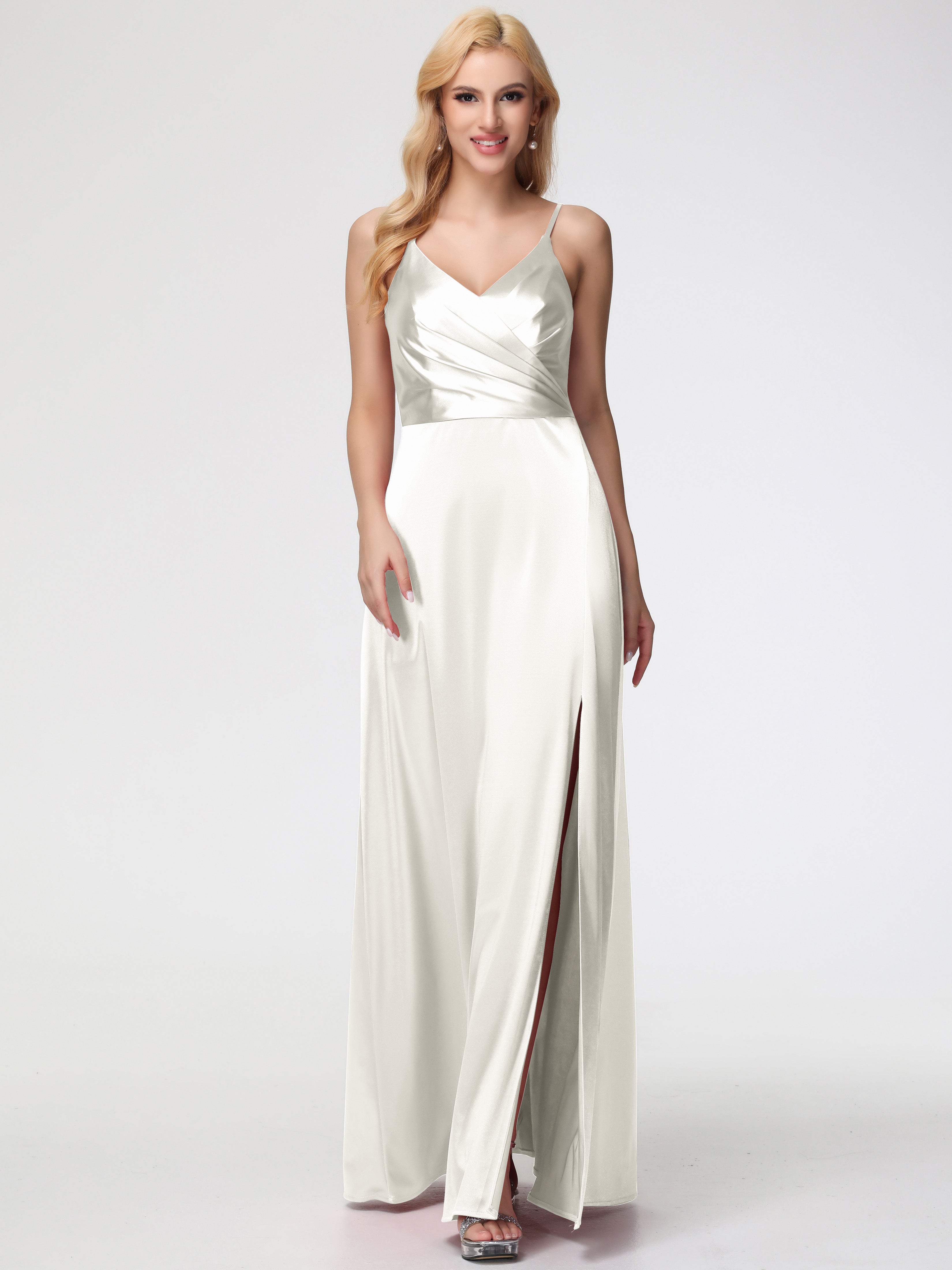 Ivory Bridesmaid Dress Bridesmaid Dresses Spaghetti Straps A-Line V-Ne