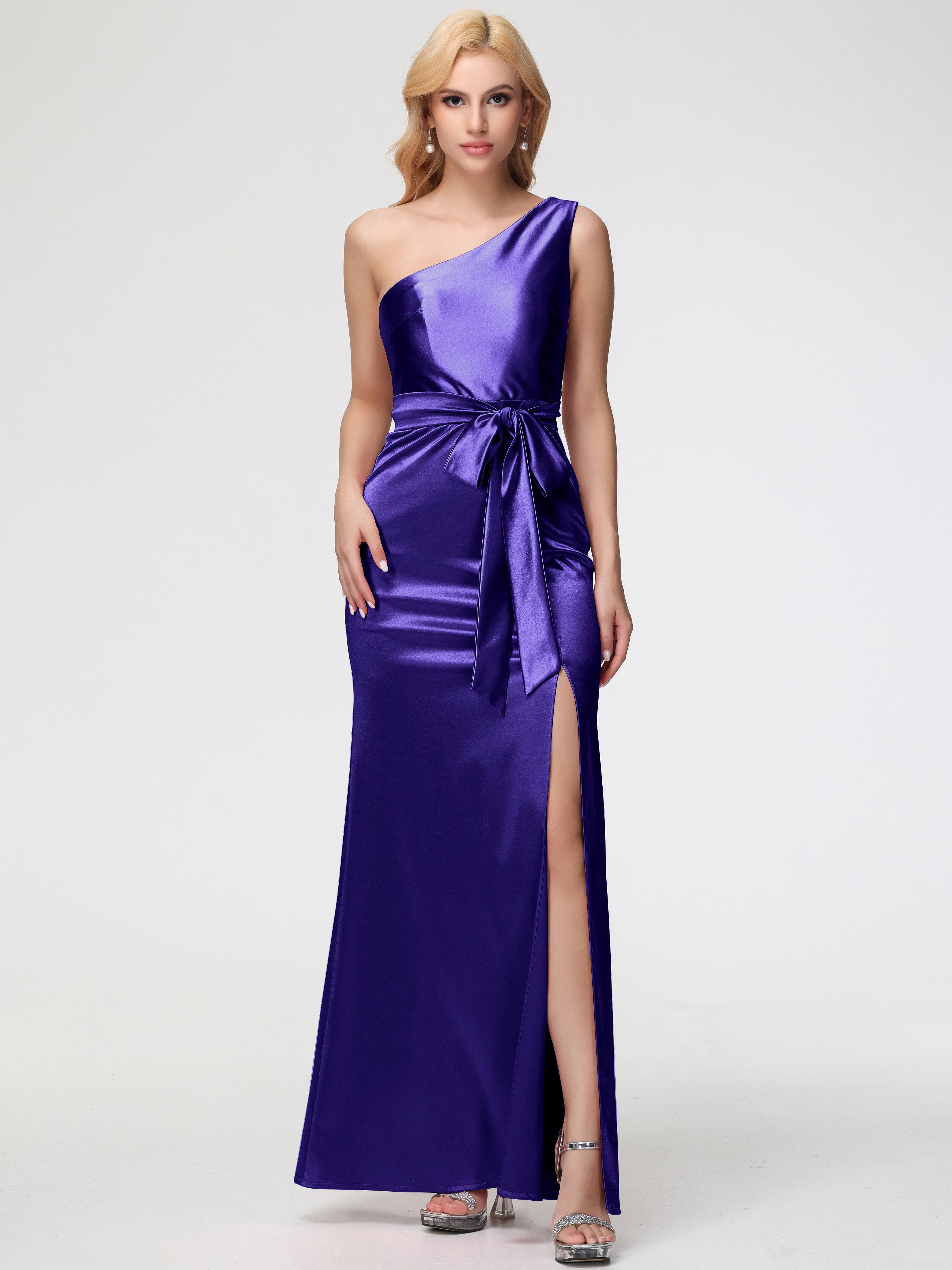 Regency Purple Prom Dress One Shoulder Trumpet/Mermaid Sleeveless Plea Regency Purple Prom Dress One Shoulder Trumpet/Mermaid Sleeveless Plea