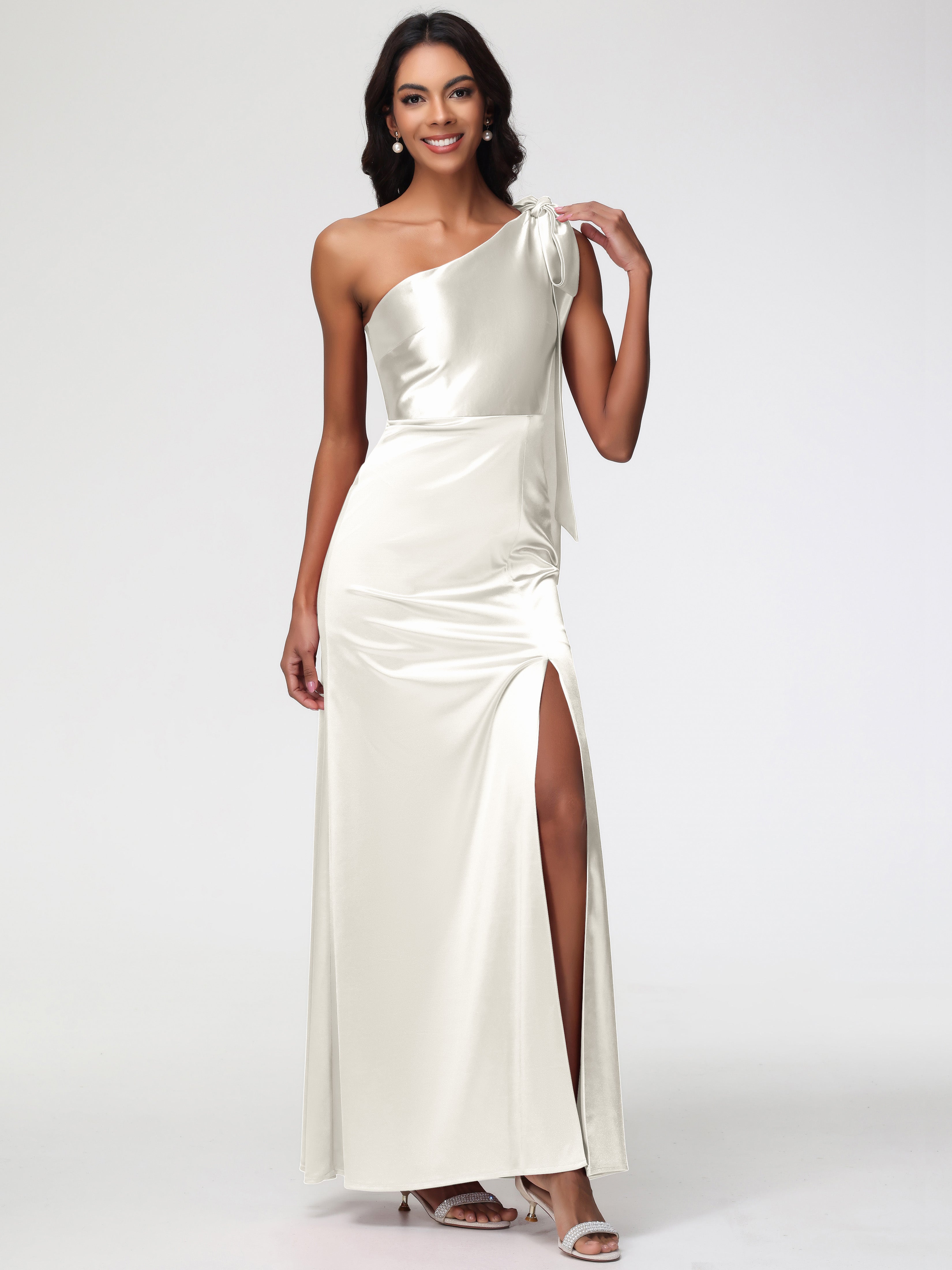 Ivory Prom Dresses Uk Elegant One Shoulder Stretch Satin Sleeveless Sheath/Column Prom Dresses Ivory Prom Dresses Uk Elegant One Shoulder Stretch Satin Sleeveless Sheath/Column Prom Dresses