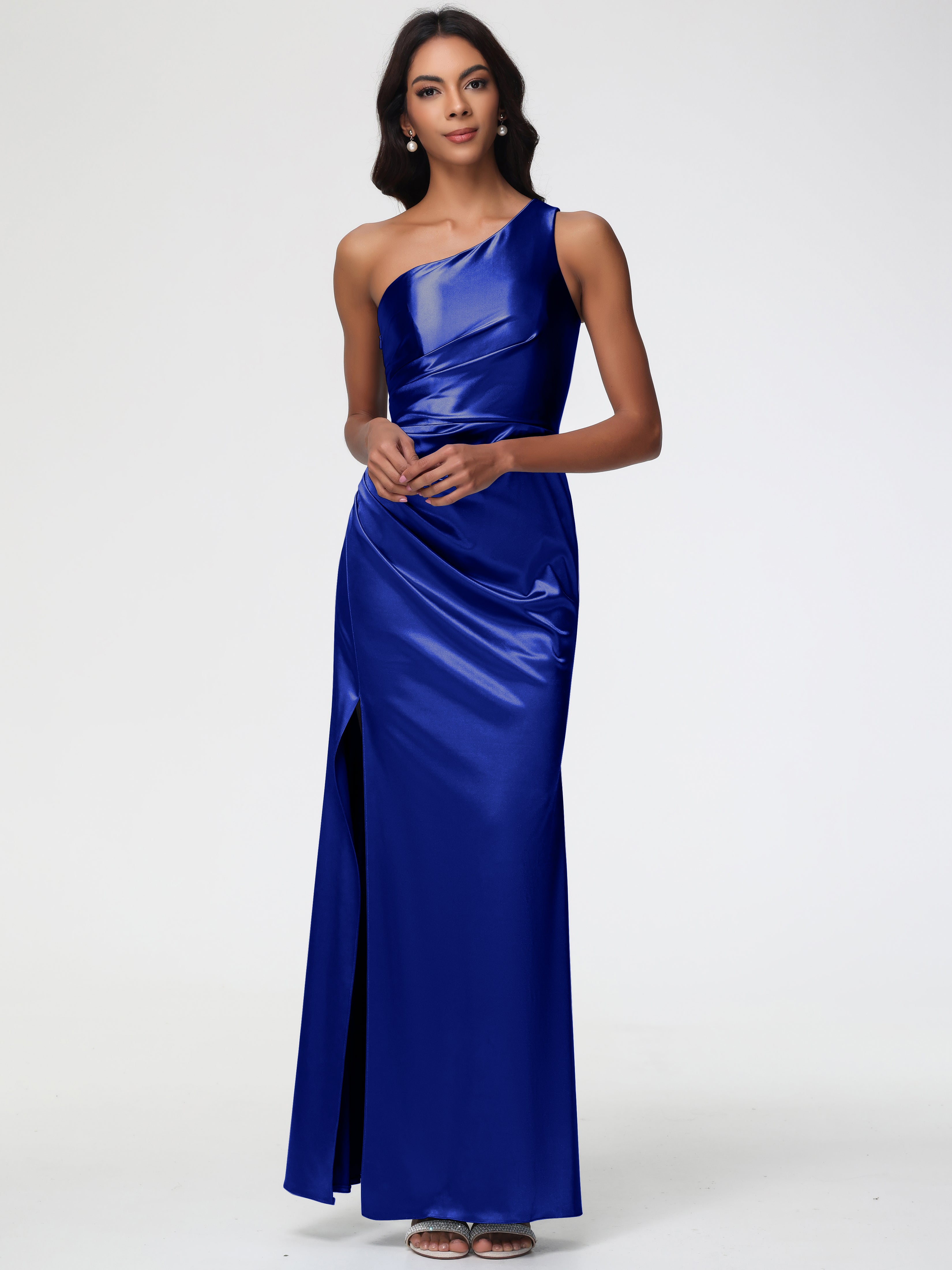 strapless open back dress Blue One Sleeve Lela Bandage Midi Dress main image 0