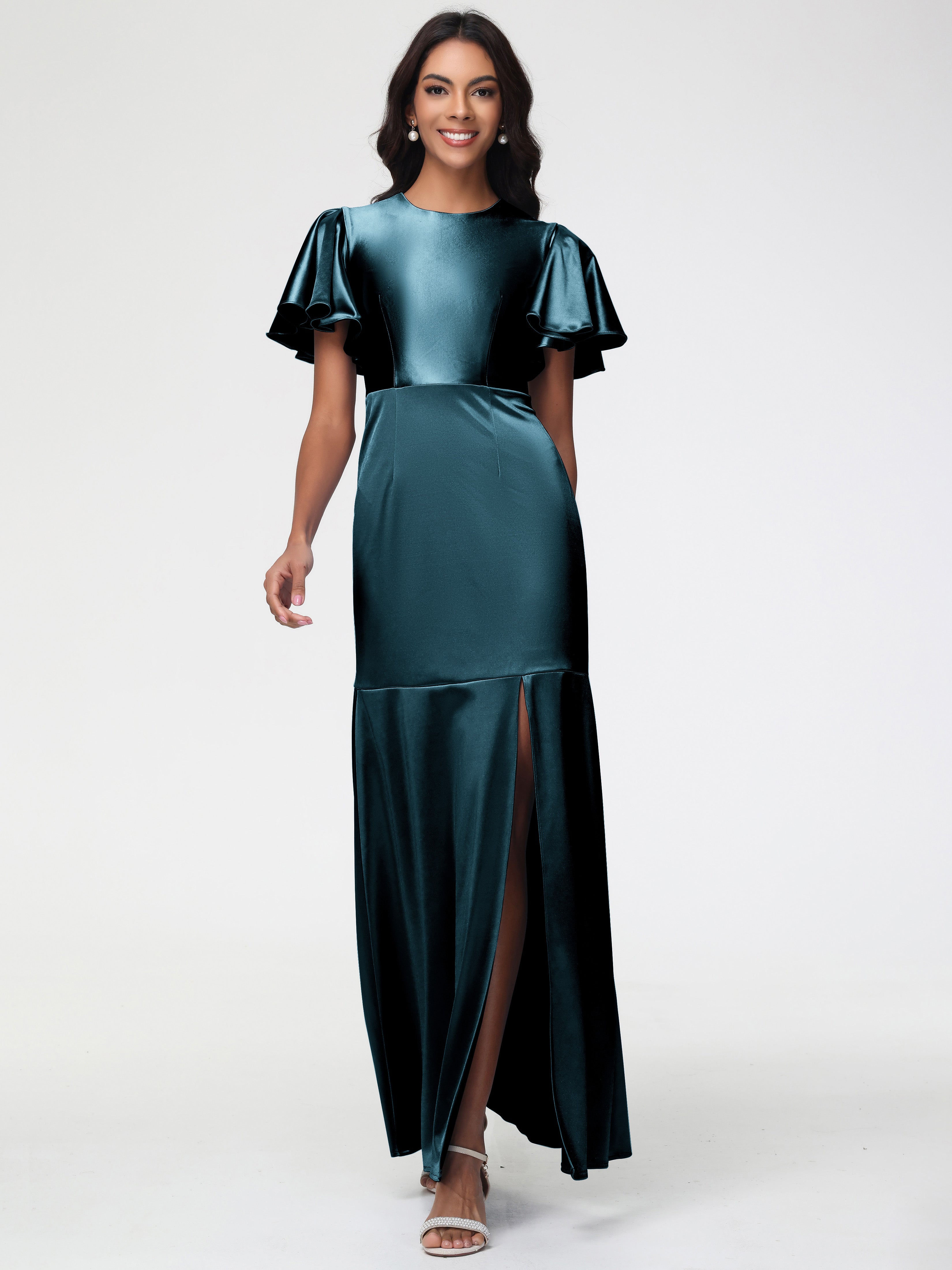 Peacock Color Peacock Wedding Theme Bridesmaid Dresses Short Sleeves T Peacock Color Peacock Wedding Theme Bridesmaid Dresses Short Sleeves T
