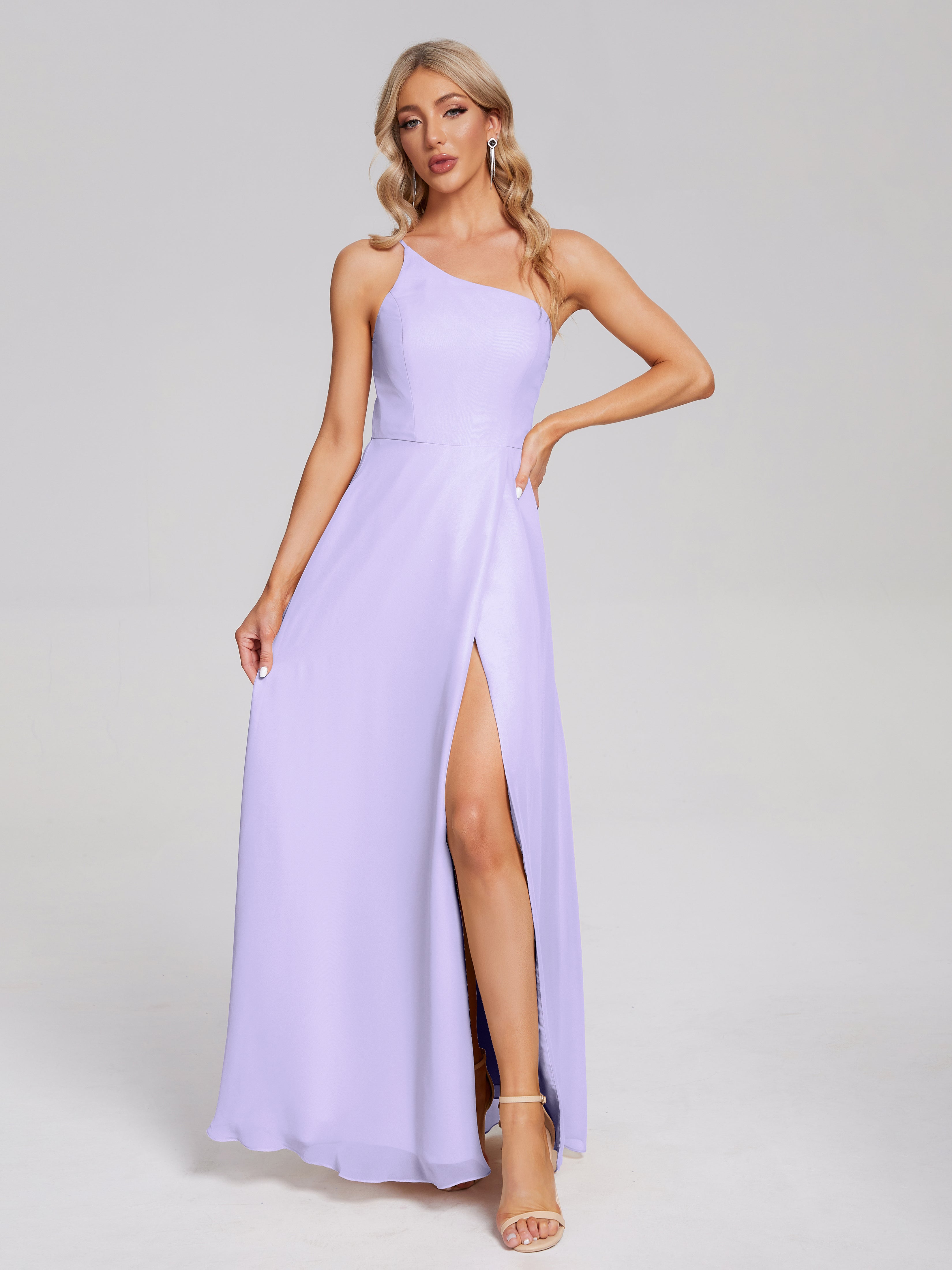 Lilac Bridesmaid Dresses Simple One-Shoulder Chiffon Bridesmaid Dresse Lilac Bridesmaid Dresses Simple One-Shoulder Chiffon Bridesmaid Dresse