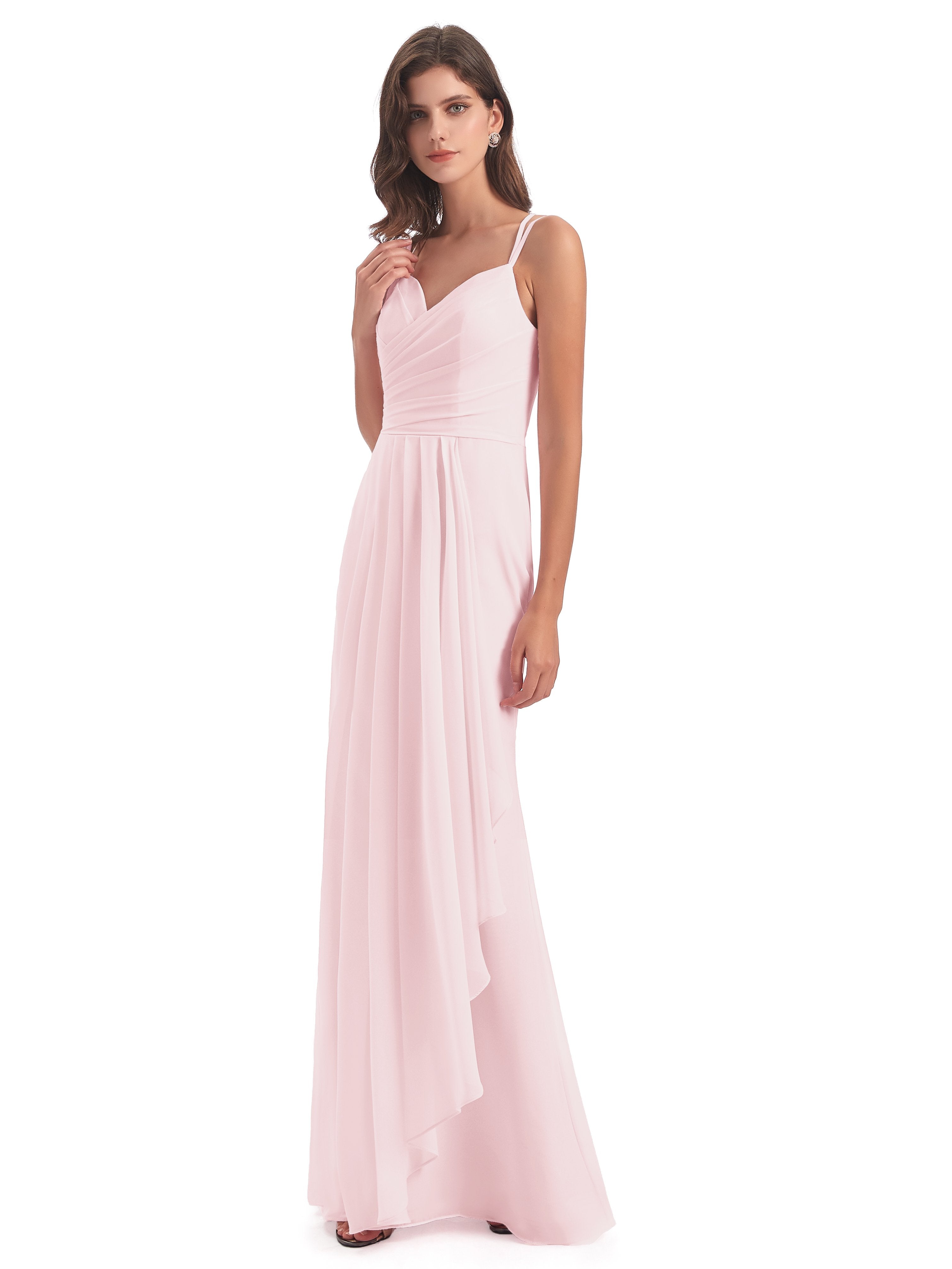 Blush Pink Bridesmaid Dresses Quiz Willow Gorgeous Chiffon Spaghetti S