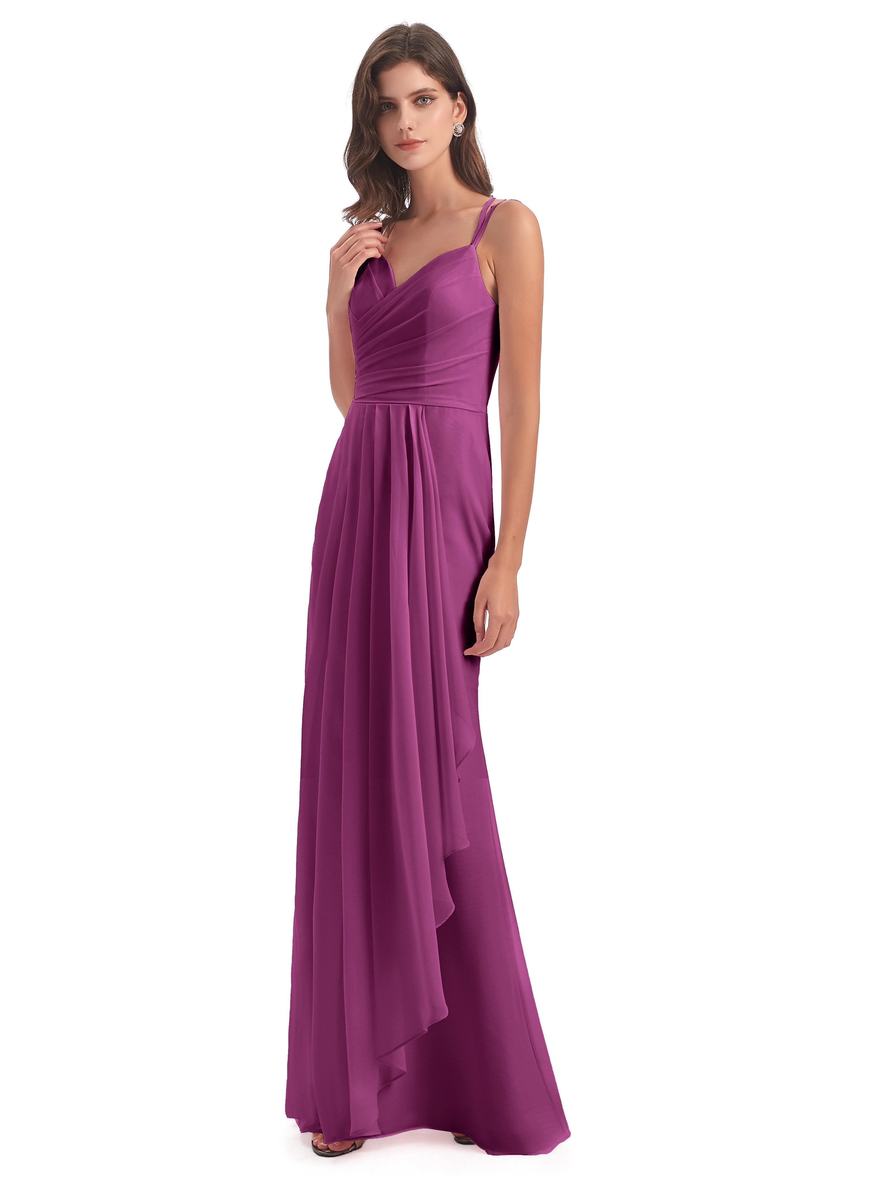 Orchid Bridesmaid Dress Willow Gorgeous Chiffon Spaghetti Straps Bride