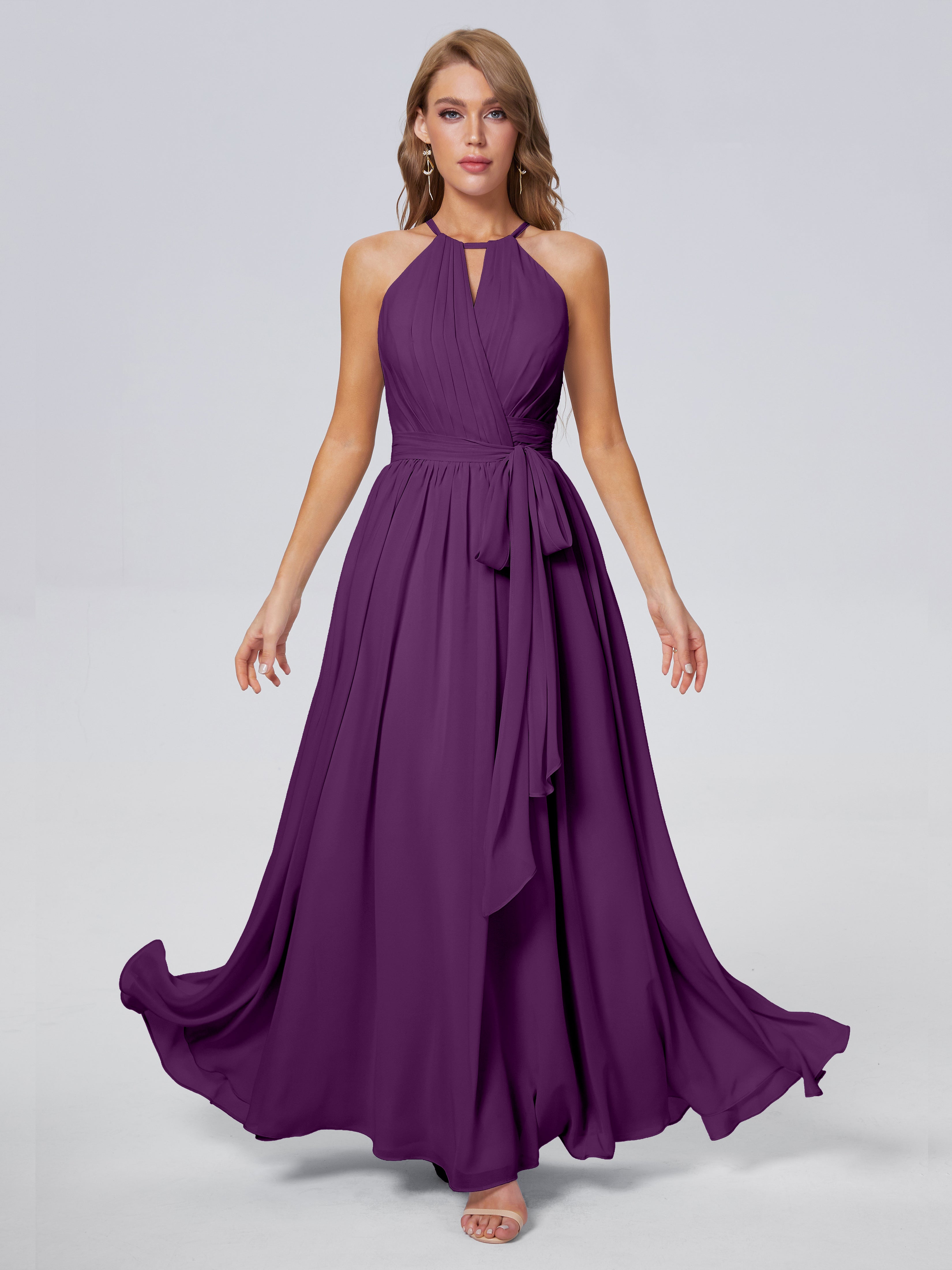 Grape Bridesmaid Dresses Amy Brilliant Halter Chiffon Bridesmaid Dress Grape Bridesmaid Dresses Amy Brilliant Halter Chiffon Bridesmaid Dress
