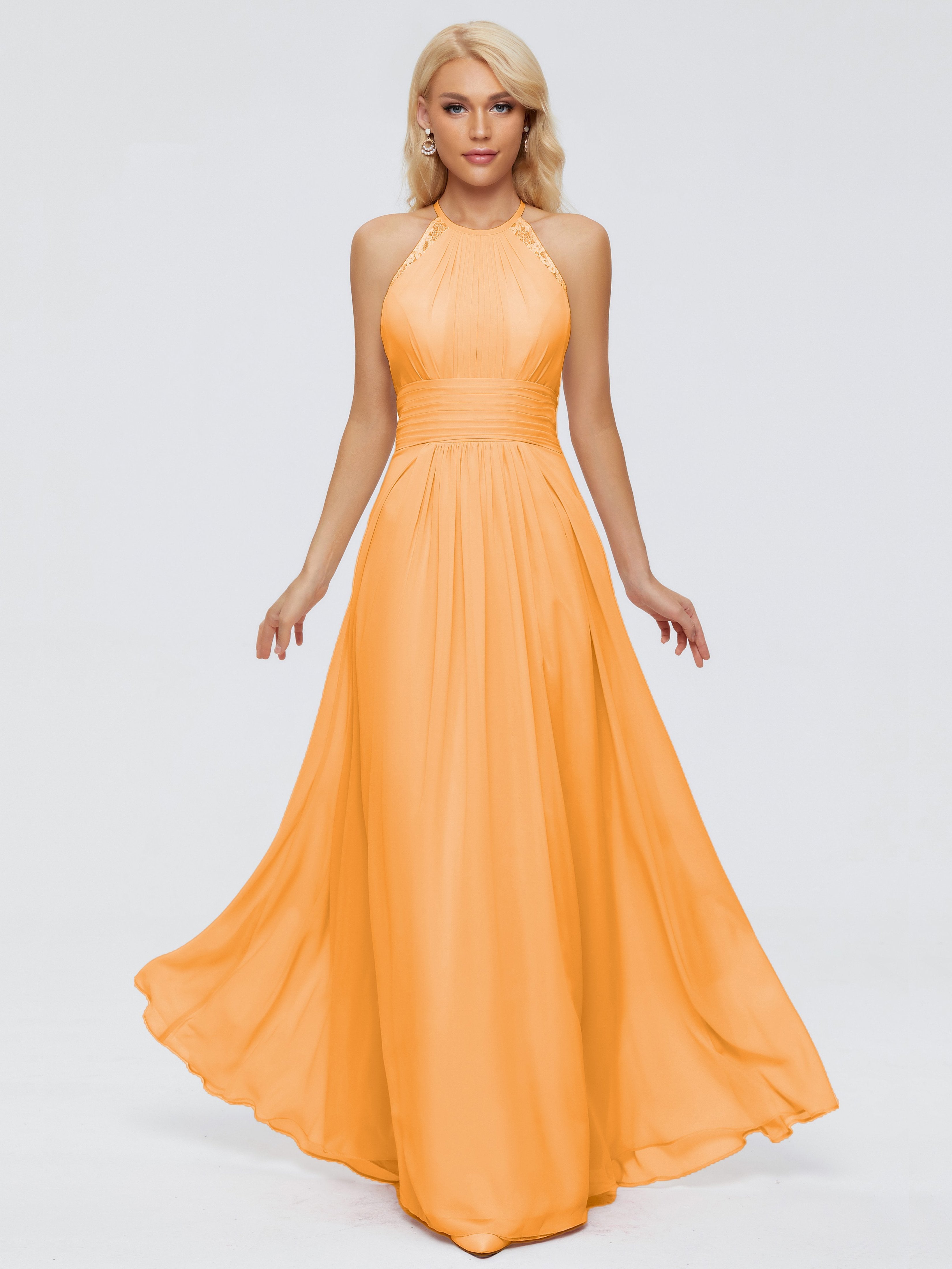 Bridesmaid Dress Tangerine Arya Long Bridesmaid Dresses Chiffon Sleeve Bridesmaid Dress Tangerine Arya Long Bridesmaid Dresses Chiffon Sleeve