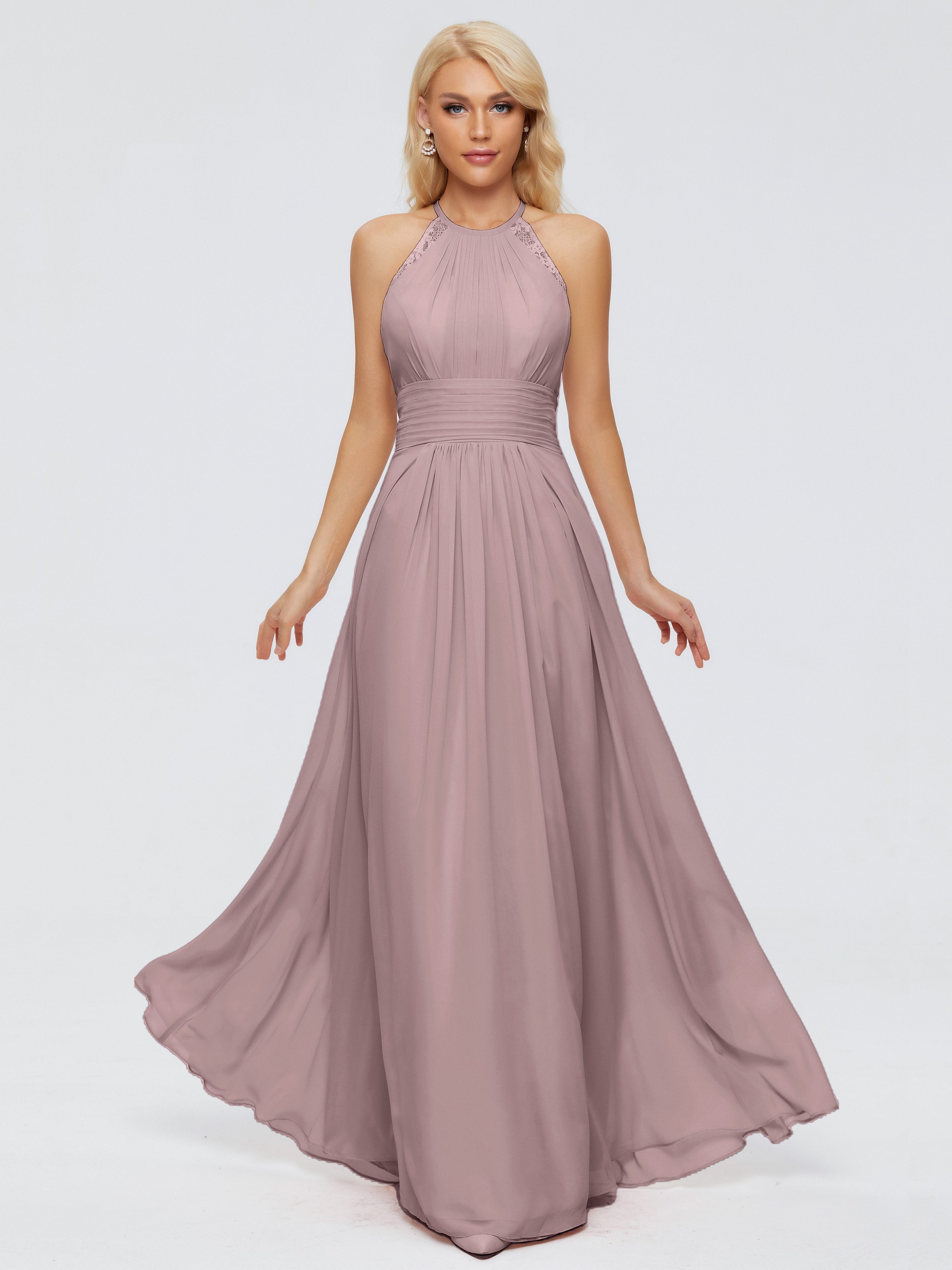 Vintage Mauve Bridesmaid Dress Arya Long Bridesmaid Dresses Chiffon Sl