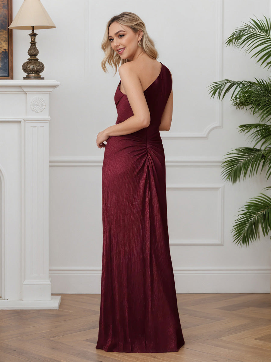 Cicinia Burgundy Mother Of The Bride Dresses One Shoulder Sleeveless A-Line