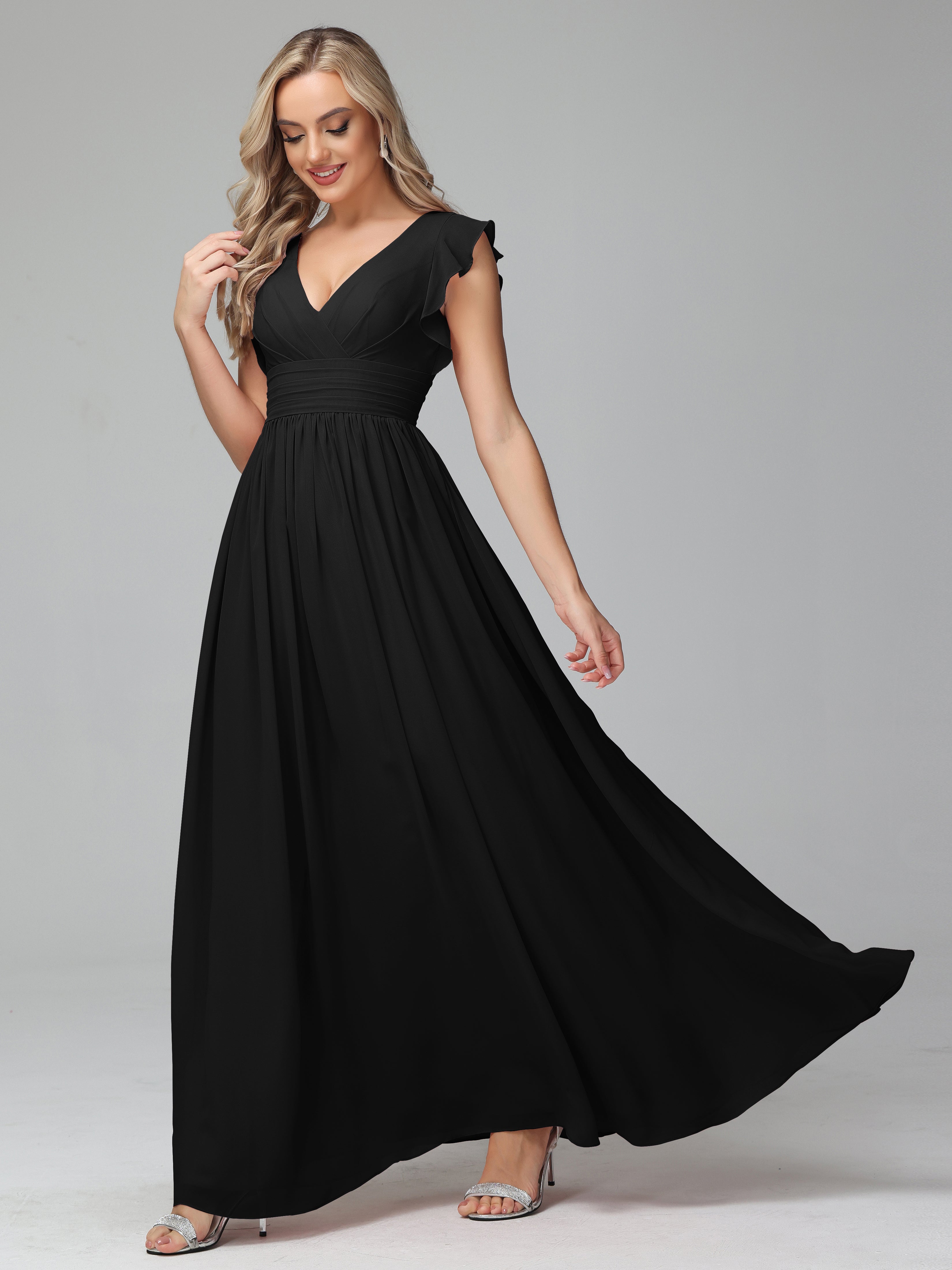 Black Multiway Bridesmaid Dresses Bonnie V-Neck Chiffon Bridesmaid Dre Black Multiway Bridesmaid Dresses Bonnie V-Neck Chiffon Bridesmaid Dre