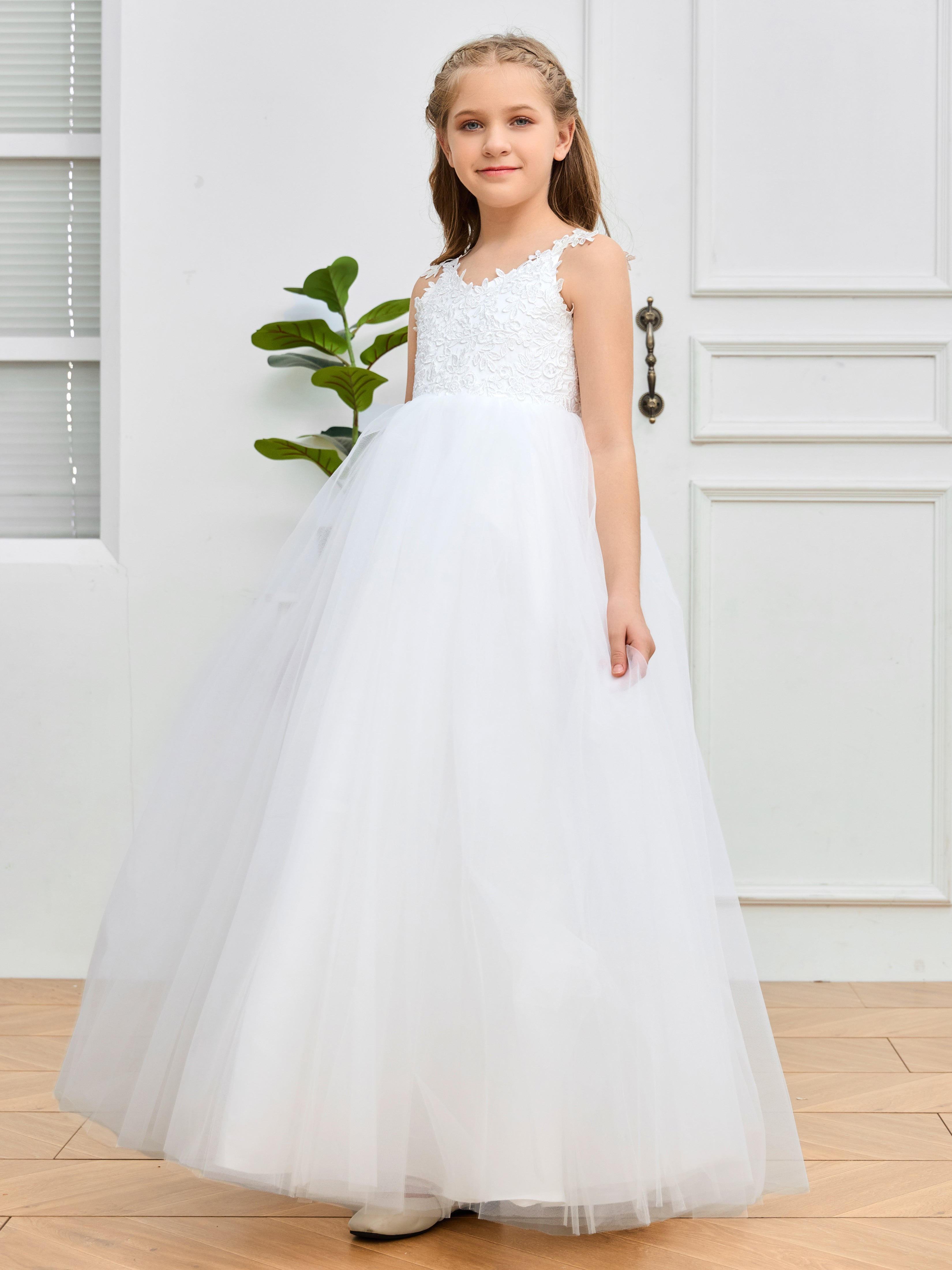 Bowknot Sleeveless Flower Girl Dresses