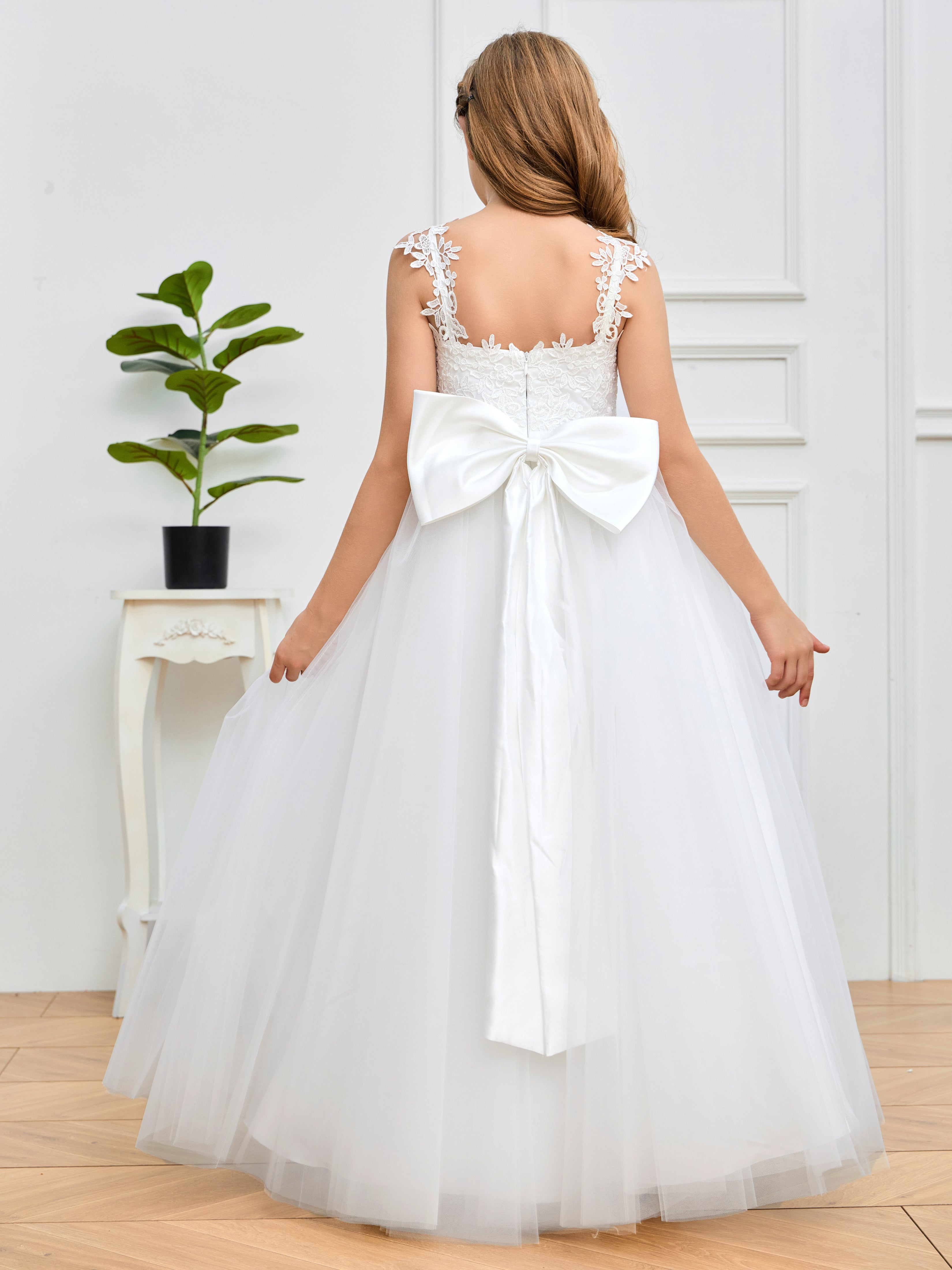 Bowknot Sleeveless Flower Girl Dresses
