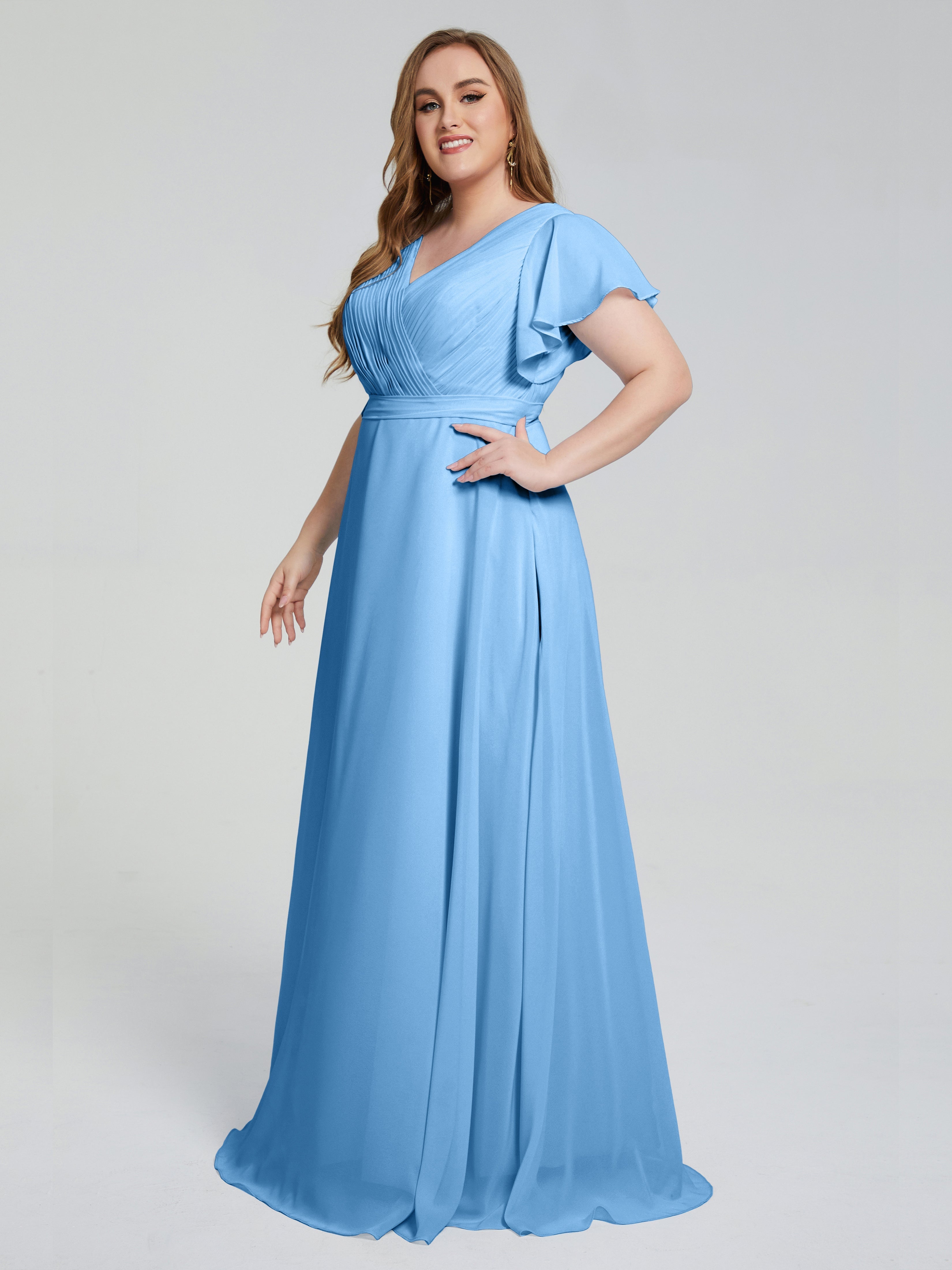 Blue Bridesmaid Dresses Long Bridesmaid Dresses With Short Sleeves V N Blue Bridesmaid Dresses Long Bridesmaid Dresses With Short Sleeves V N