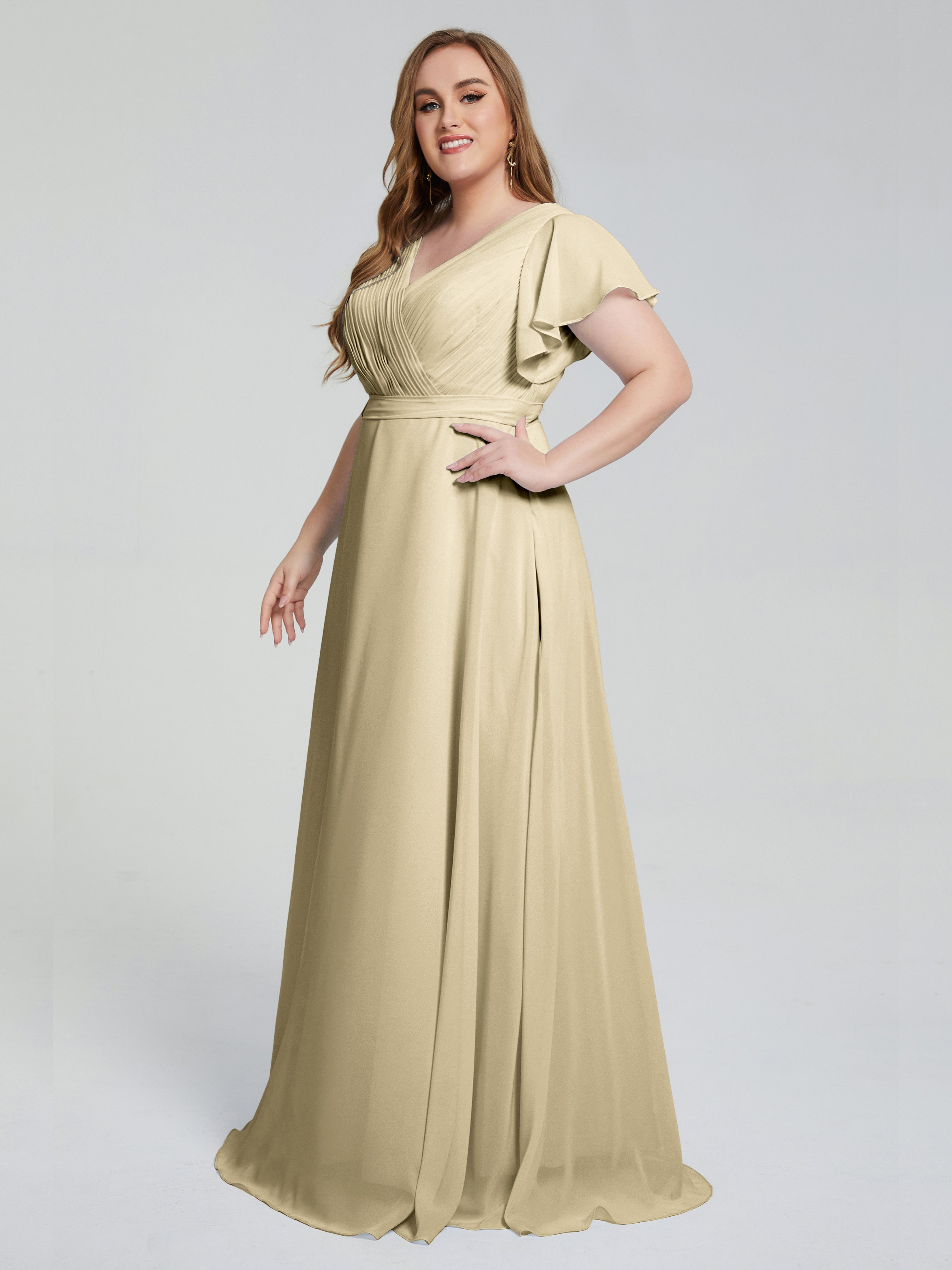 Champagne Bridesmaid Dresses Long Bridesmaid Dresses With Short Sleeve Champagne Bridesmaid Dresses Long Bridesmaid Dresses With Short Sleeve